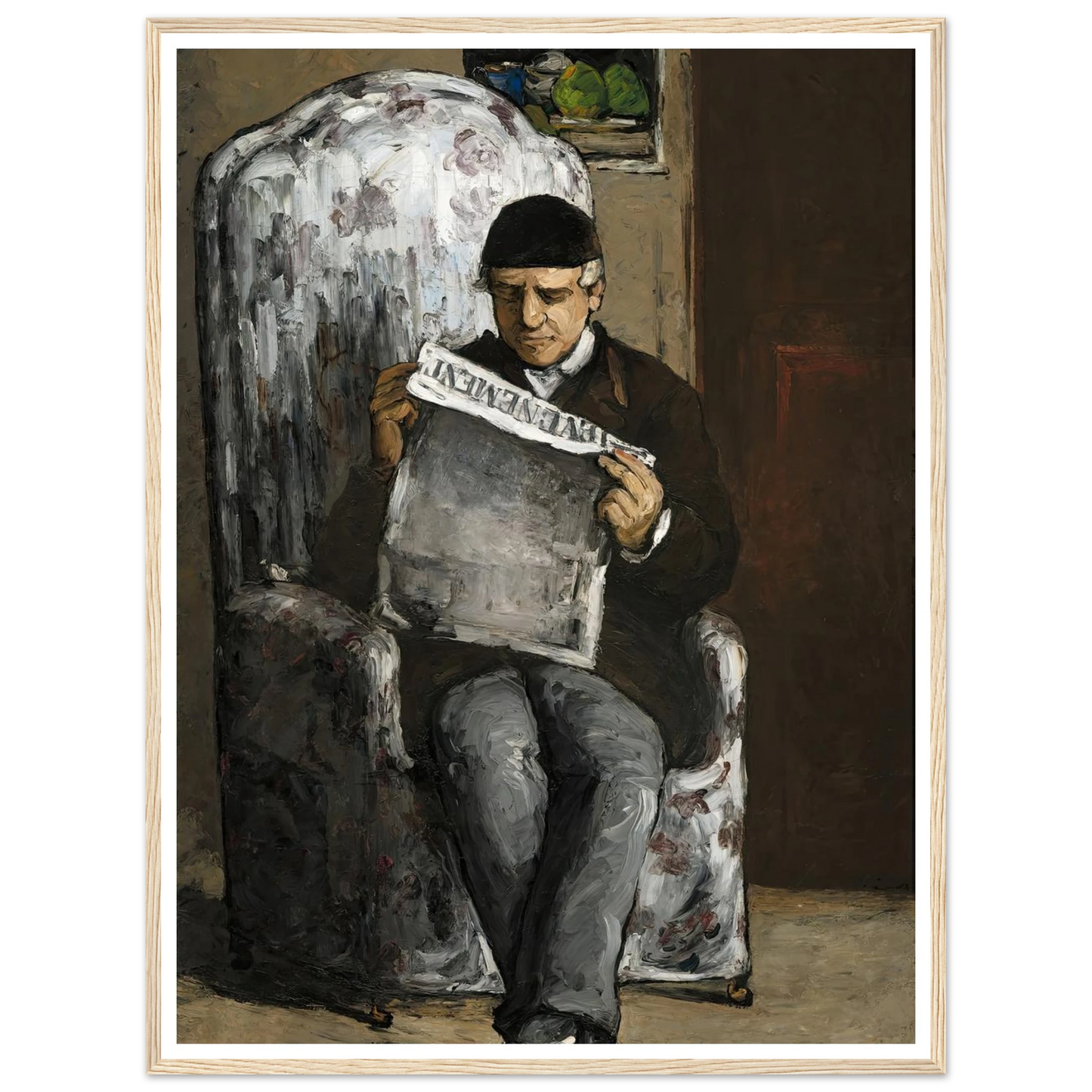 The Artist’s Father,Reading L’Événement (1866) Art Print | Paul Cezanne-Quipham Collections
