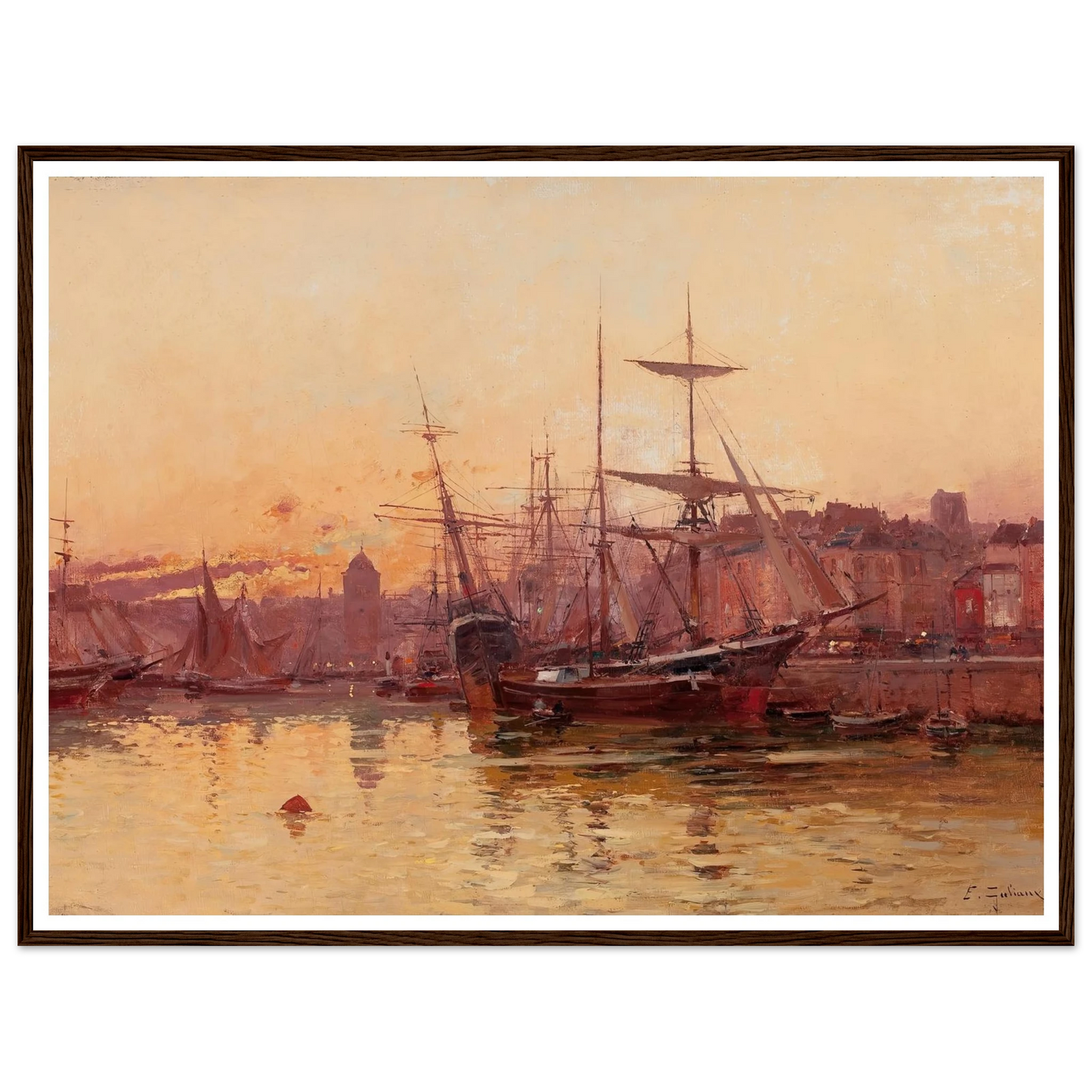 Voiliers à quai en Normandie Art Print | Eugene Galien Laloue-Quipham Collections