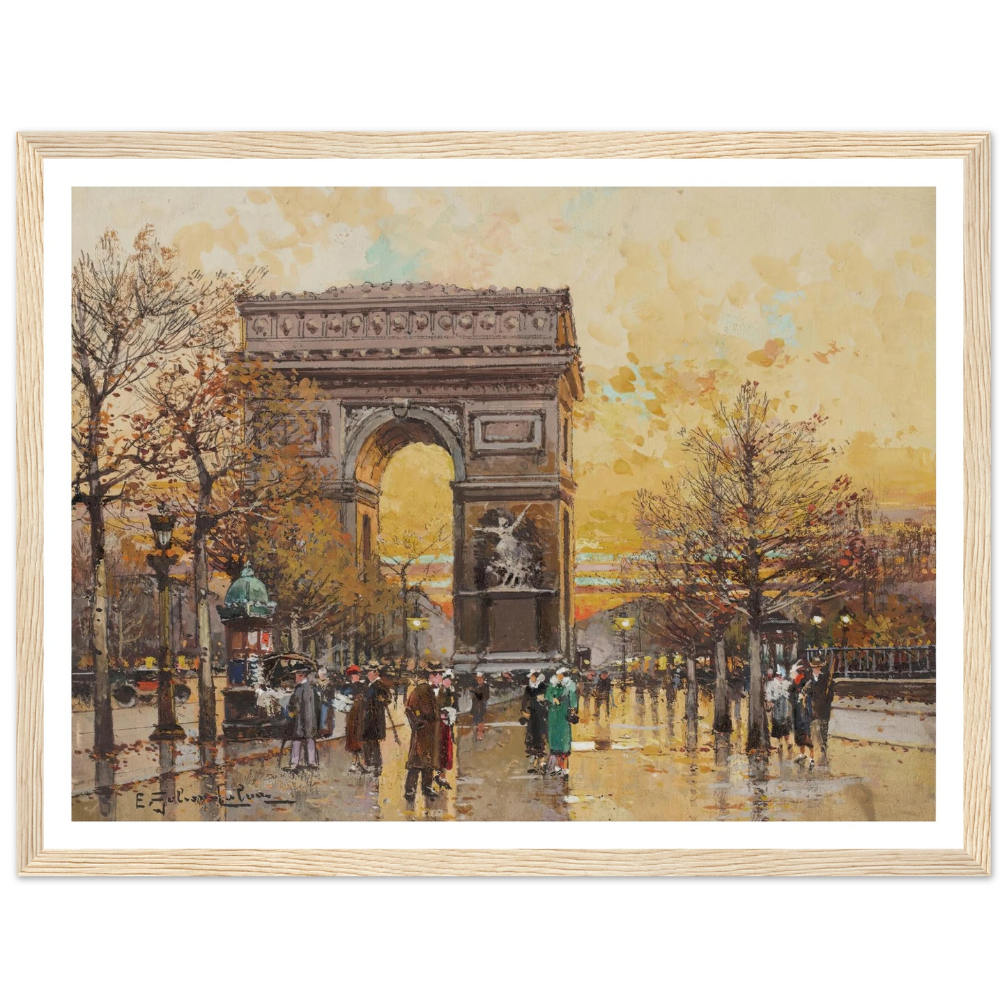 Arc de Triomphe in the Fall Art Print | Eugene Galien Laloue-Quipham Collections