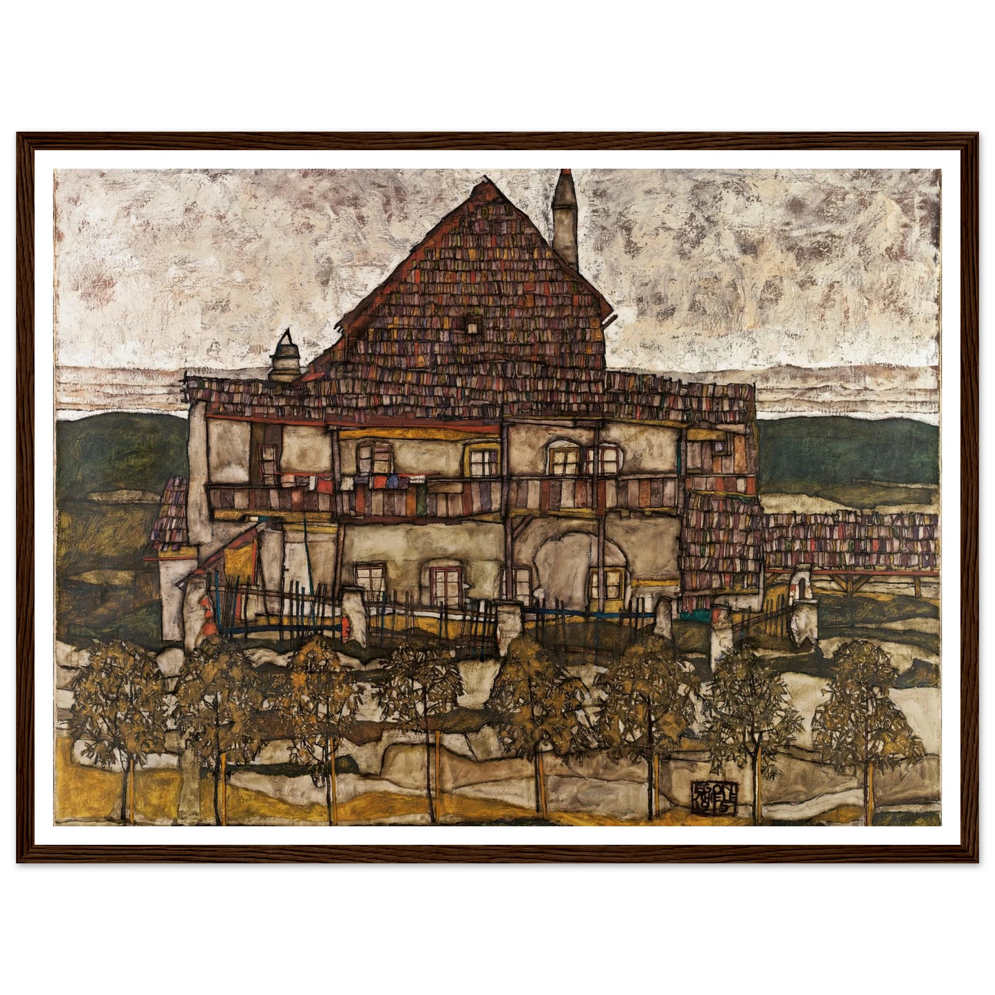 House with Shingle Roof (Old House II) (1915) Art Print | Egon Schiele-Quipham Collections