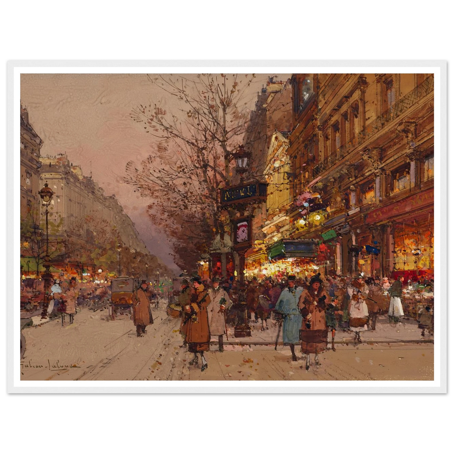 Les Grands Boulevards près du théâtre des variétés Art Print | Eugene Galien Laloue-Quipham Collections