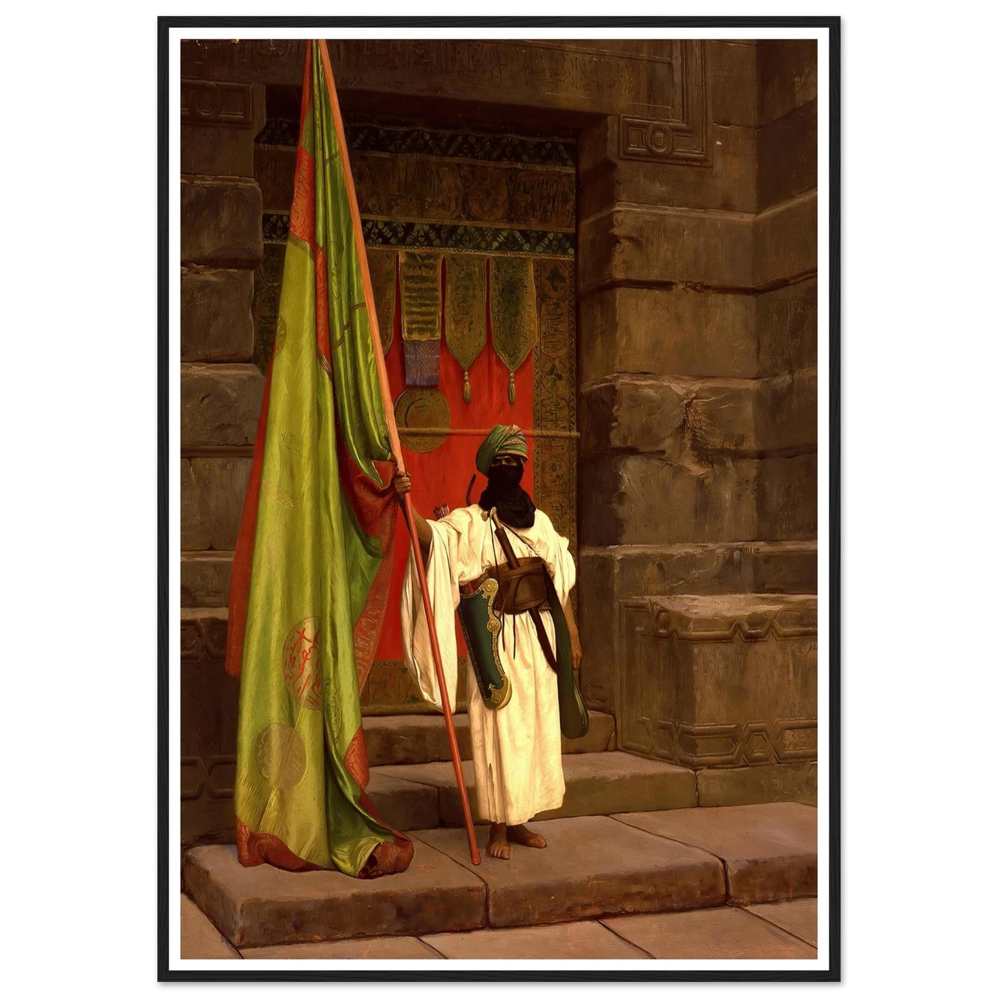 The Standing Bearer, Unfolding The Holy Flag (1876) Art Print | Jean Leon Gerome-Quipham Collections