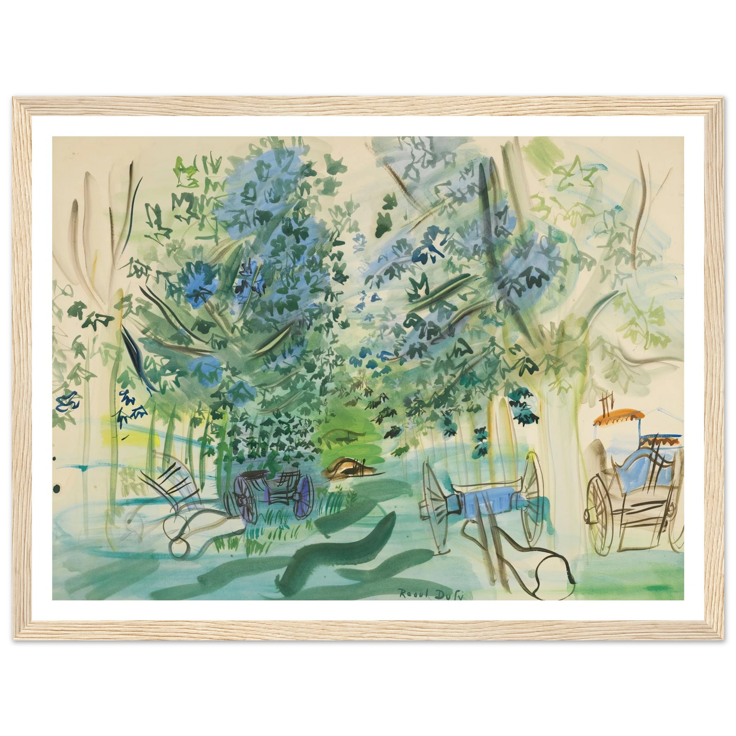 Les charrettes à Montsaunès Art Print | Raoul Dufy-Quipham Collections