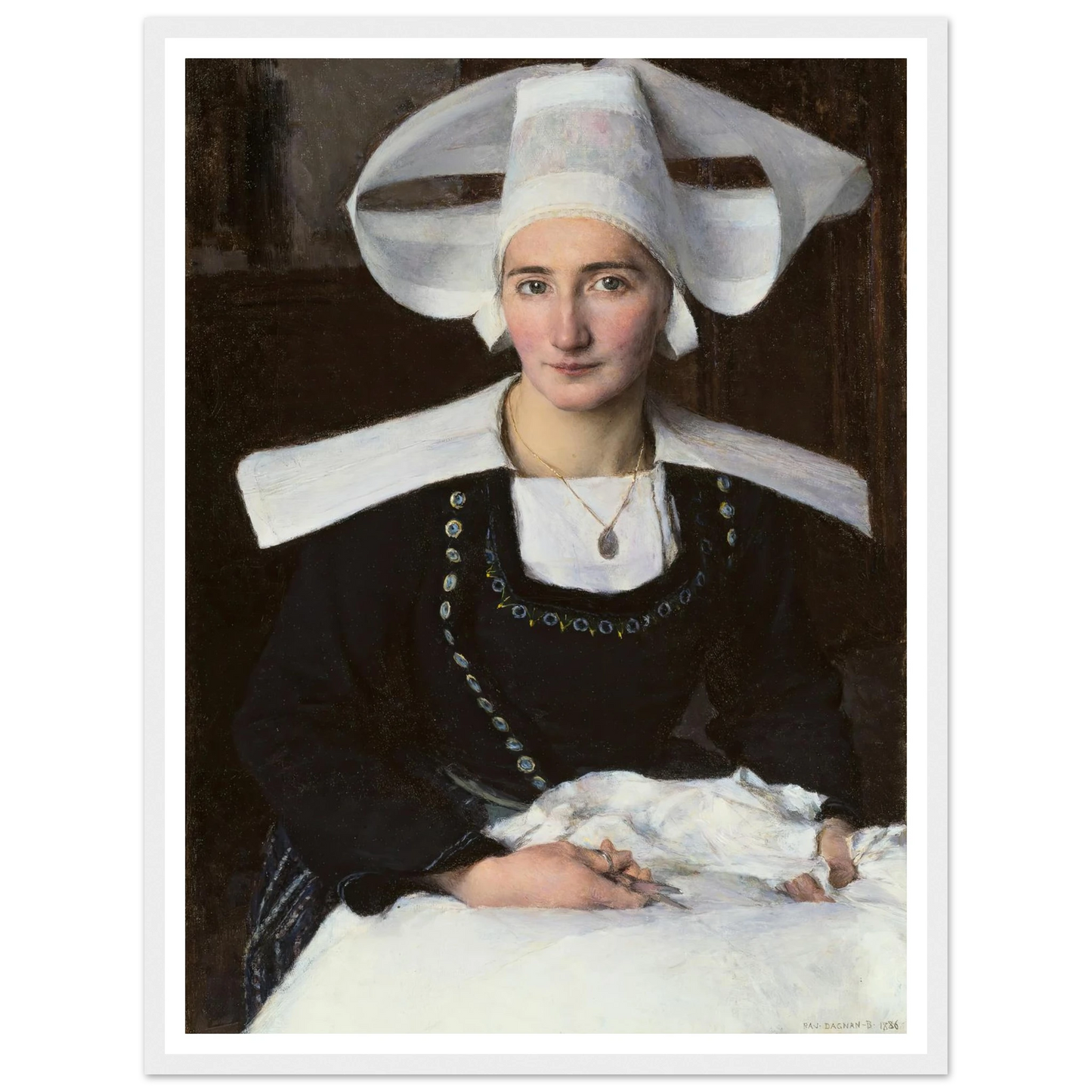 Woman from Brittany (1886) Art Print | Pascal Adolphe Jean Dagnan Bouveret-Quipham Collections