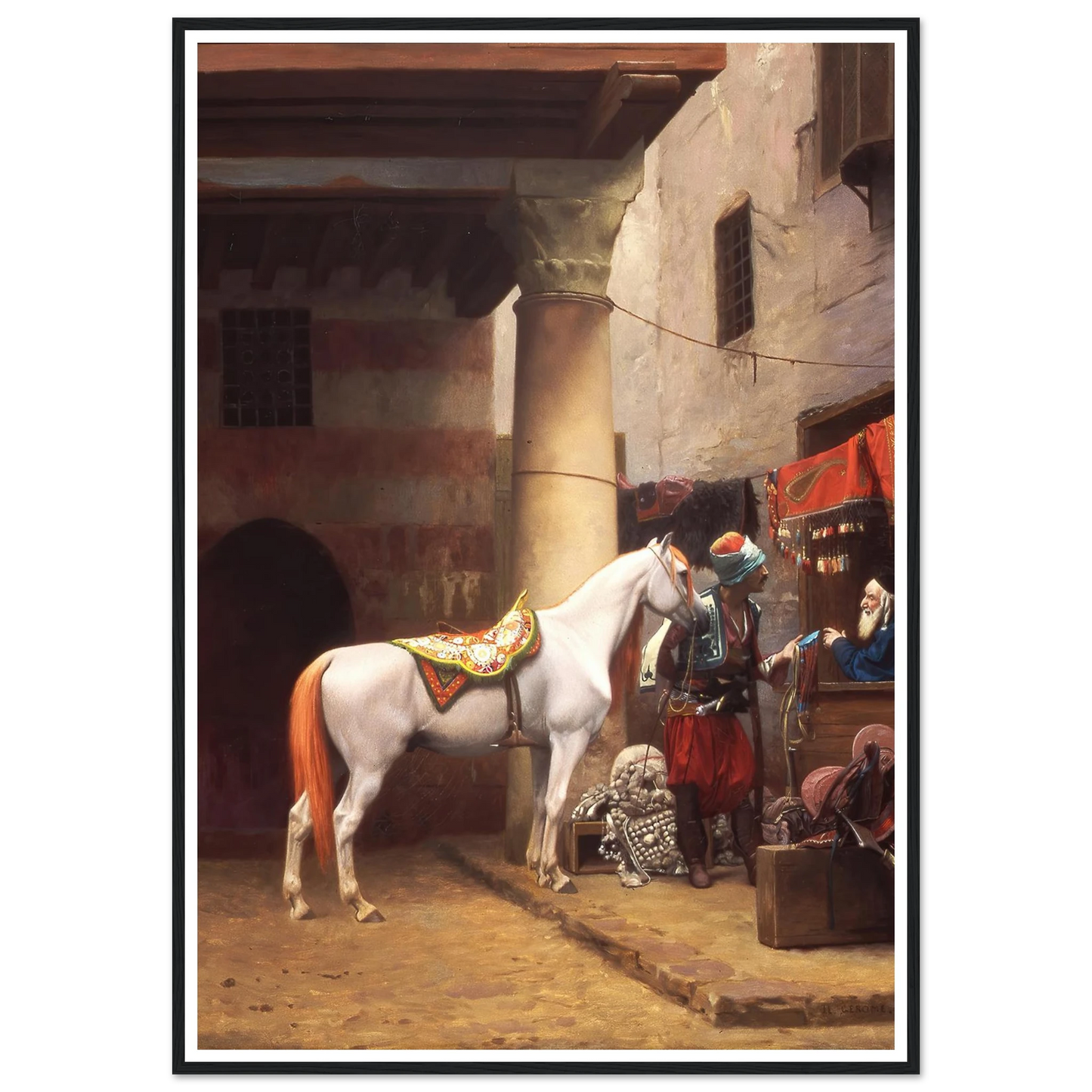 The Saddle Bazaar, Cairo (1883) Art Print | Jean Leon Gerome-Quipham Collections