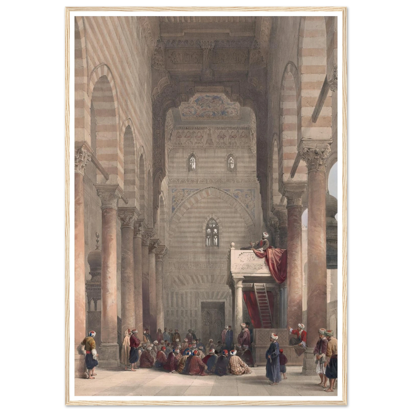 Interior of the mosque of the Metwalys [Metwalis]. (1846-1849) Art Print | David Roberts-Quipham Collections