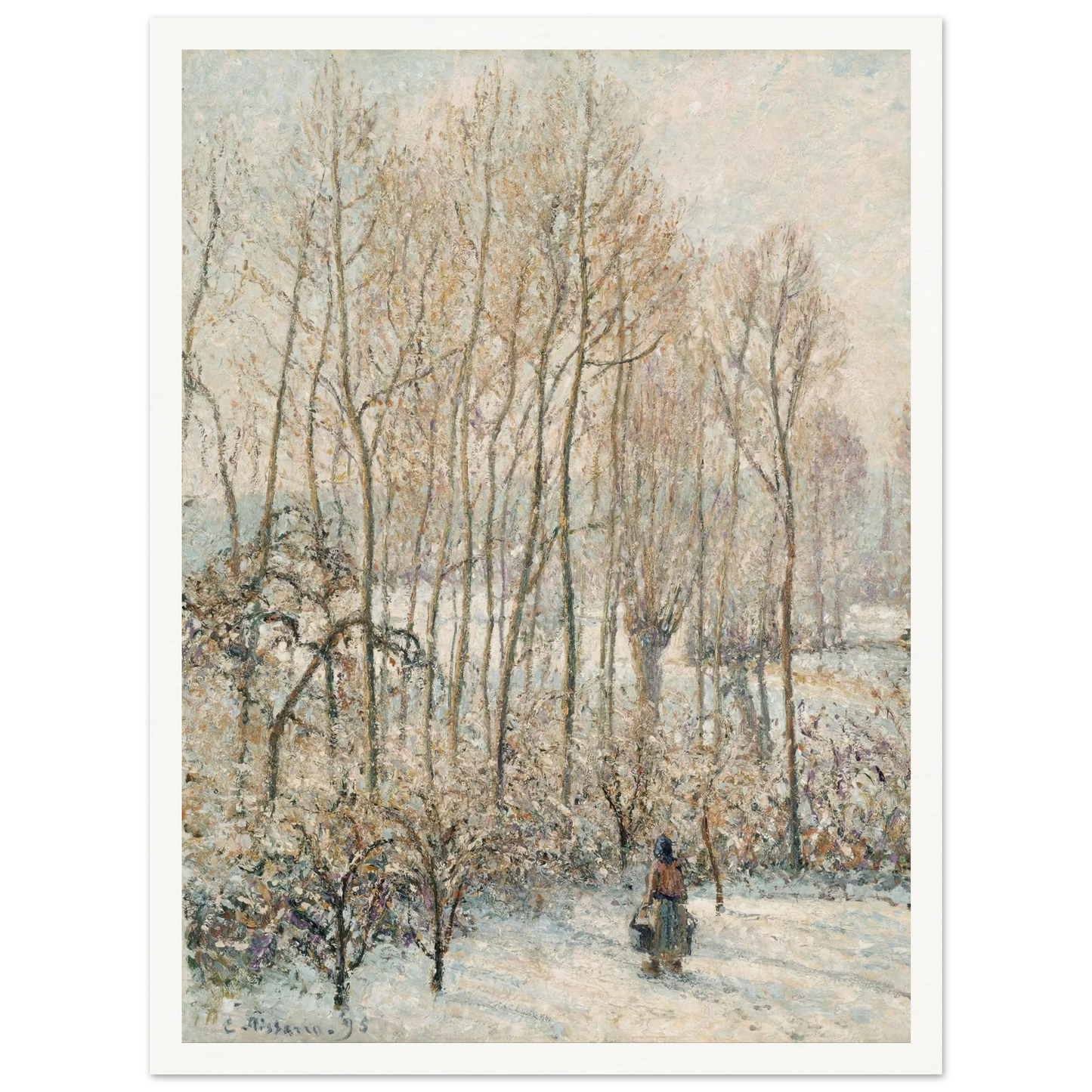 Morning Sunlight on the Snow, Eragny-sur-Epte (1895) Art Print | Camille Pissarro-Quipham Collections