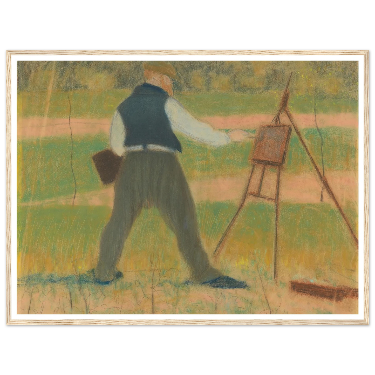 Permeke schilderend te Sint-Martens-Latem in april 1912 (1912) Art Print | Leon Spilliaert-Quipham Collections