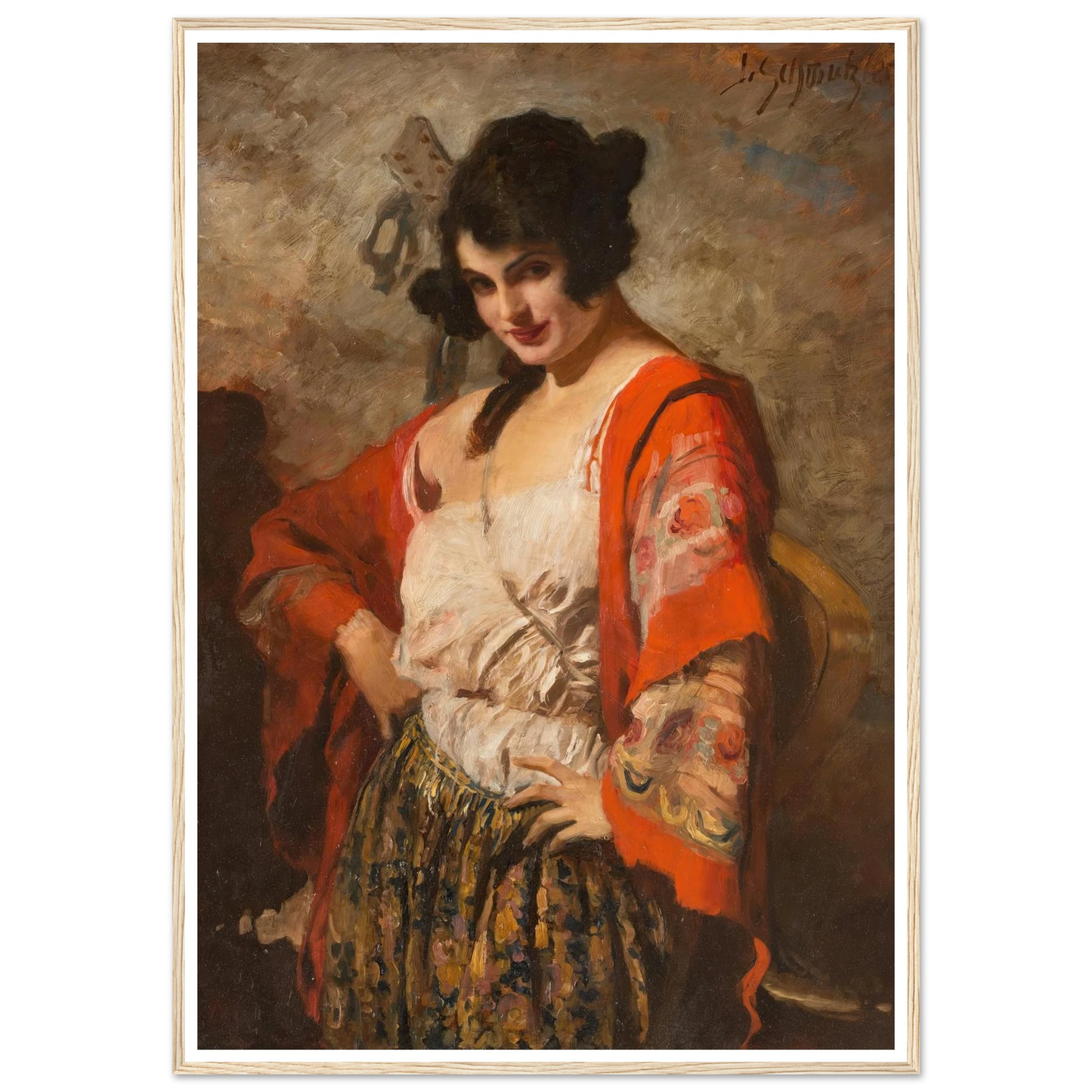 Spanish beauty with guitar Art Print | Leopold Schmutzler-Quipham Collections