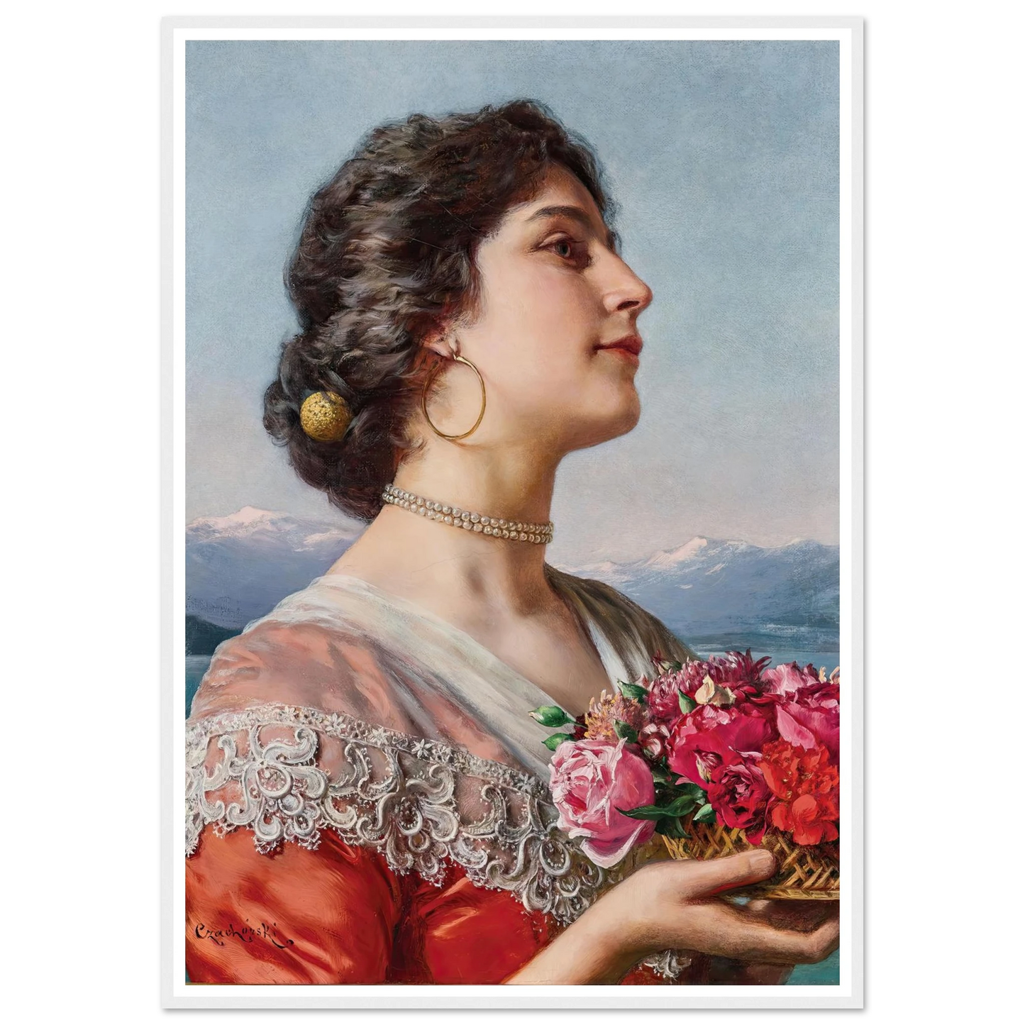 Young flower seller Art Print | Wladyslaw Czachorski-Quipham Collections