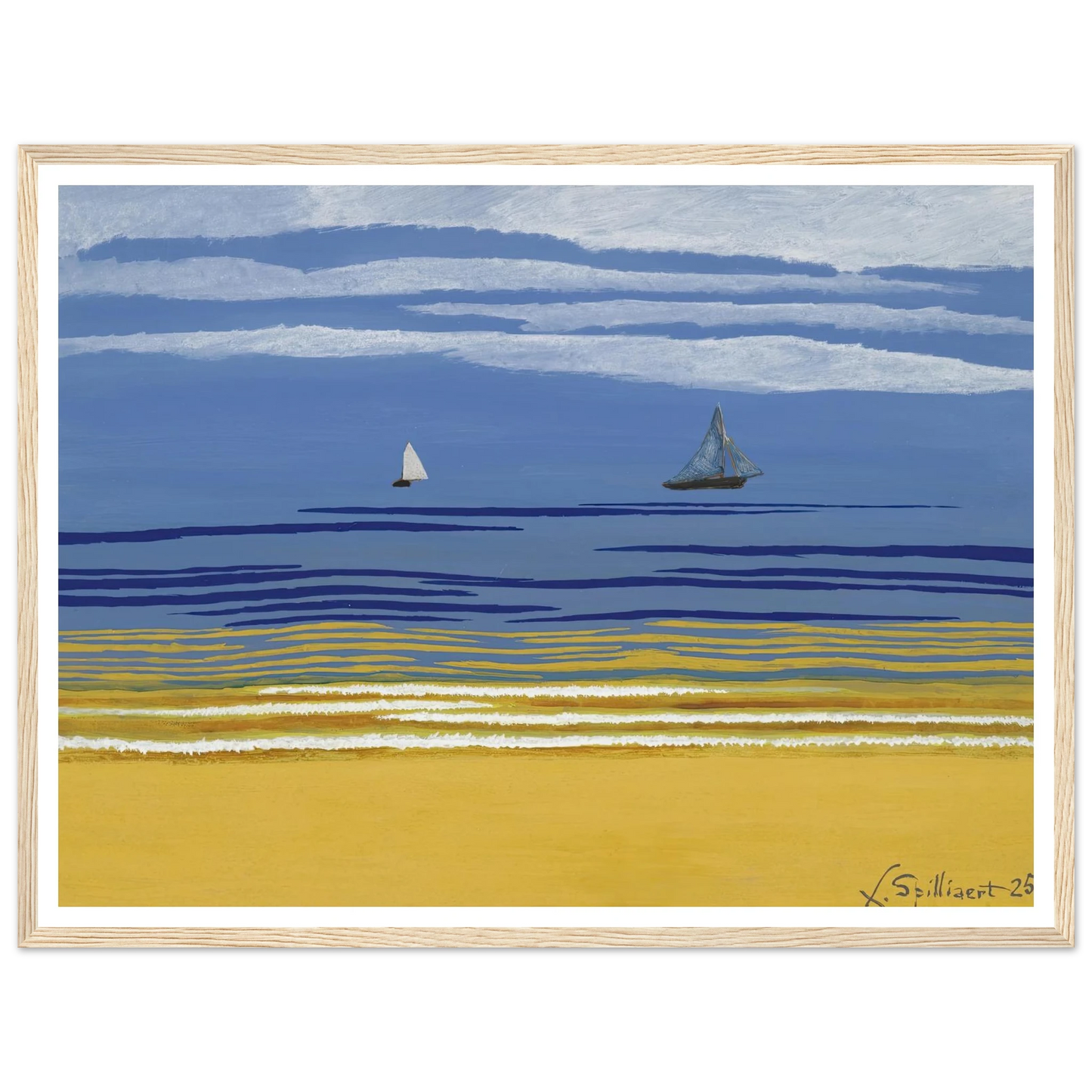Marine avec bateaux à voiles (1925) Art Print | Leon Spilliaert-Quipham Collections