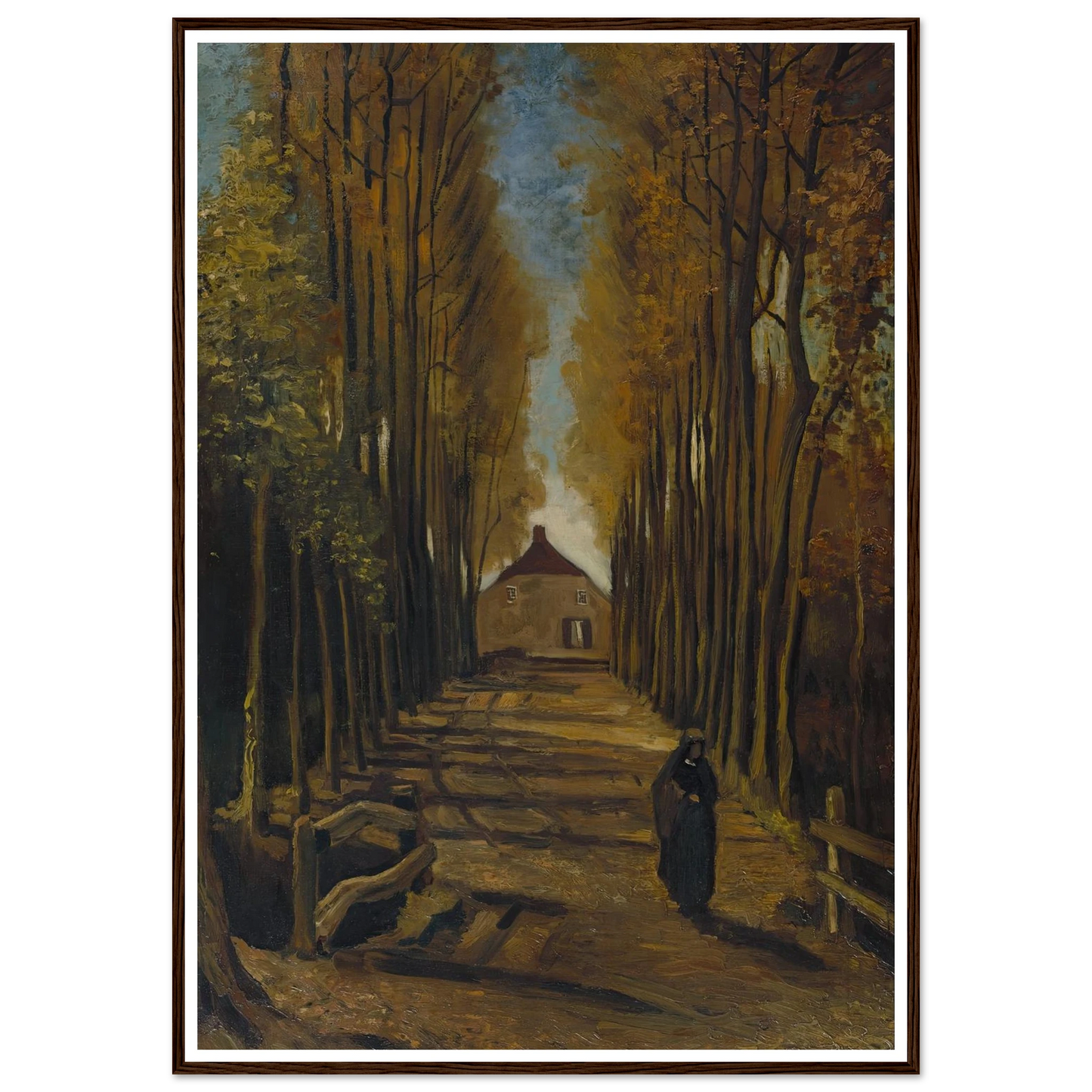 Avenue of Poplars in Autumn (1884) Art Print | Vincent van Gogh-Quipham Collections