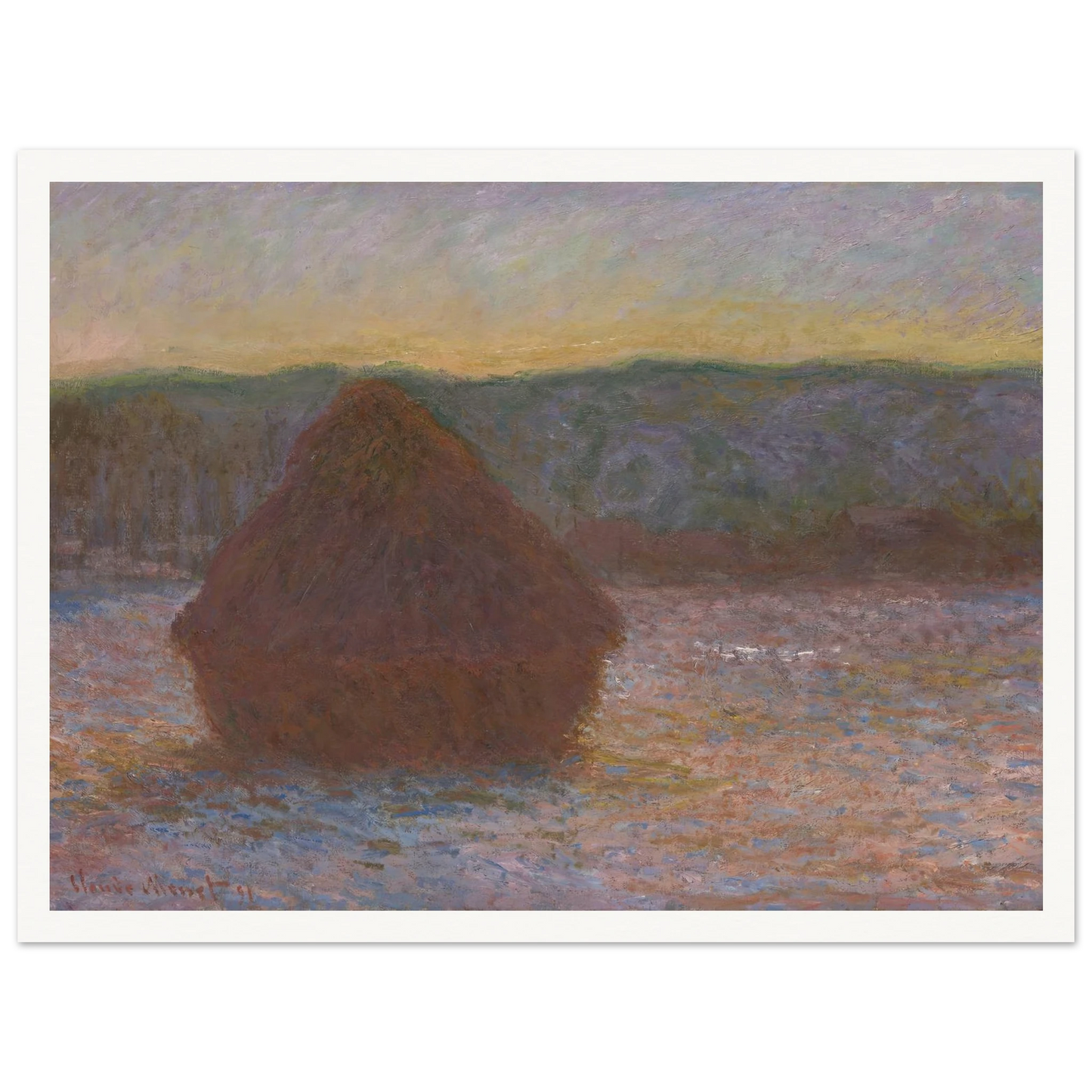 Stack of Wheat (Thaw, Sunset) (1890-91) Art Print | Claude Monet-Quipham Collections