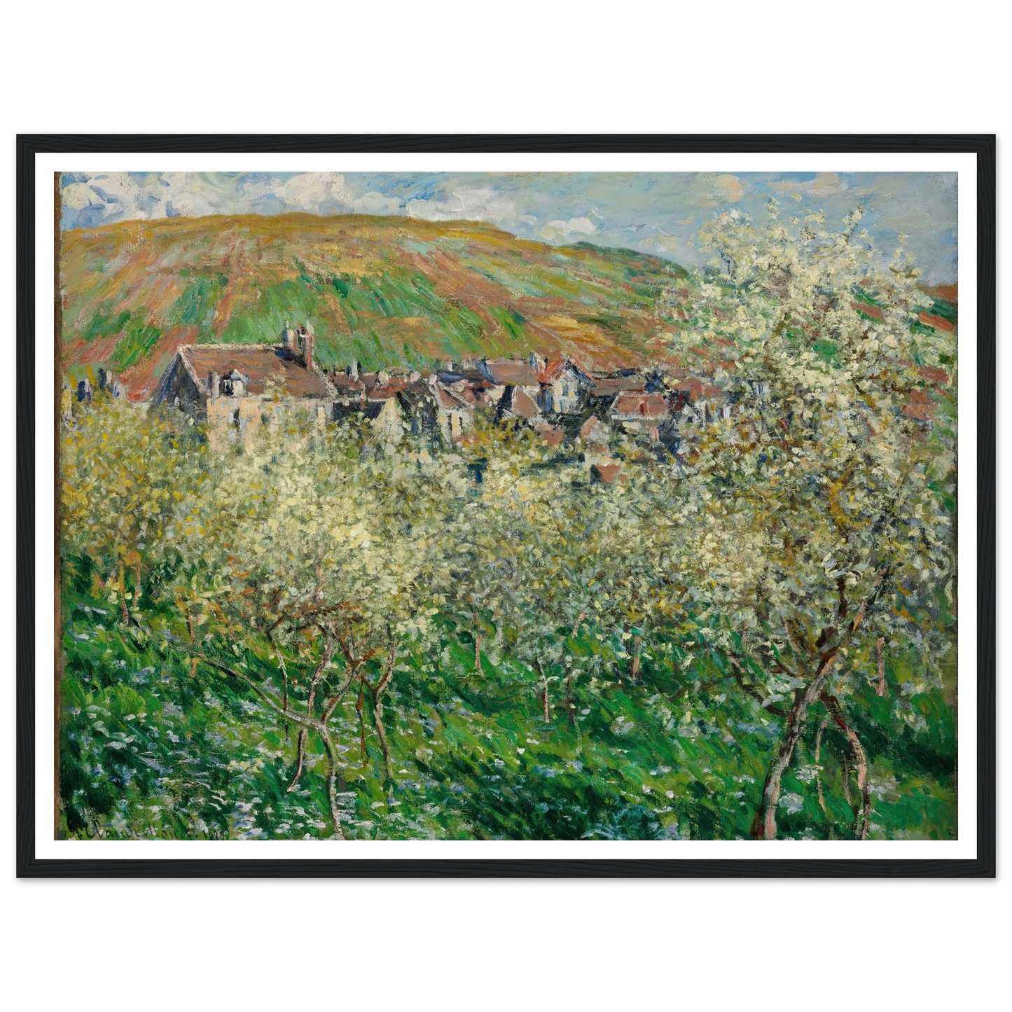 Flowering Plum Trees (1879) Art Print | Claude Monet-Quipham Collections