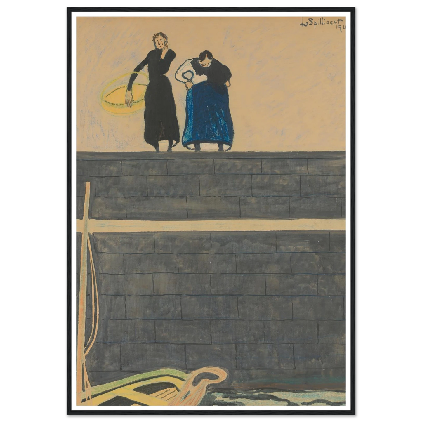 Vissersvrouwen op de kaai (1910) Art Print | Leon Spilliaert-Quipham Collections