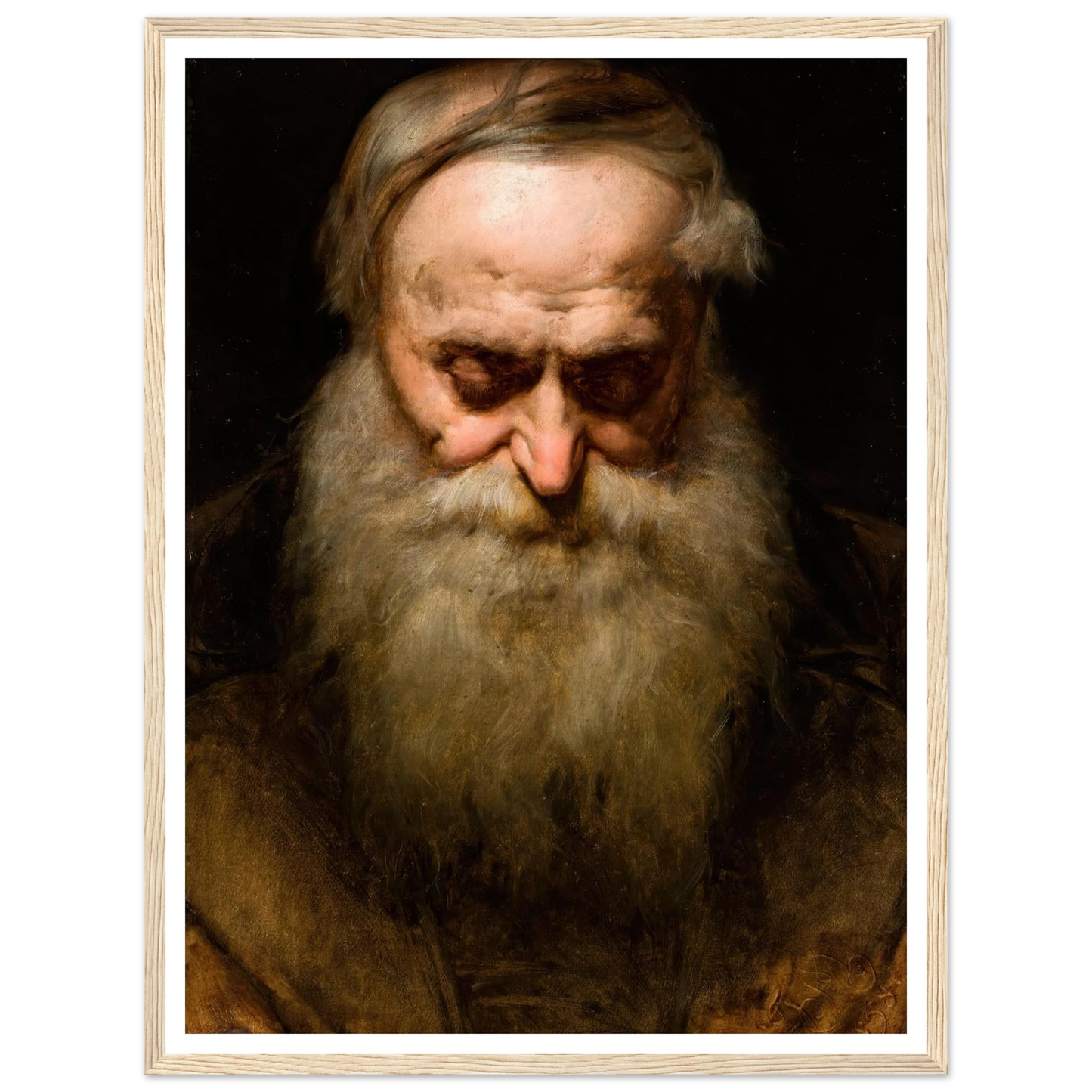 Head of an Old Man with a Grey Beard (1858) Art Print | Jan Matejko-Quipham Collections