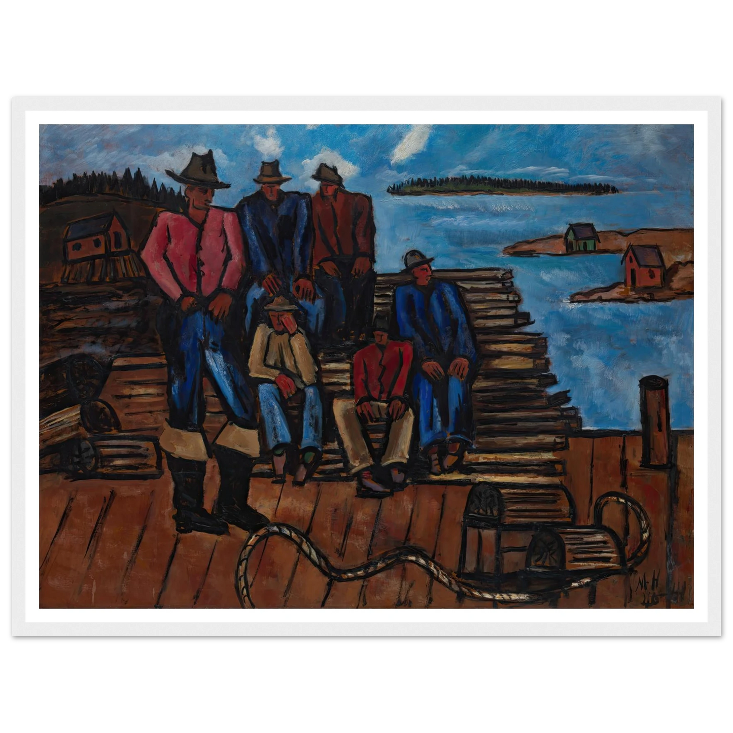 Lobster Fishermen (1940-1941) Art Print | Marsden Hartley-Quipham Collections