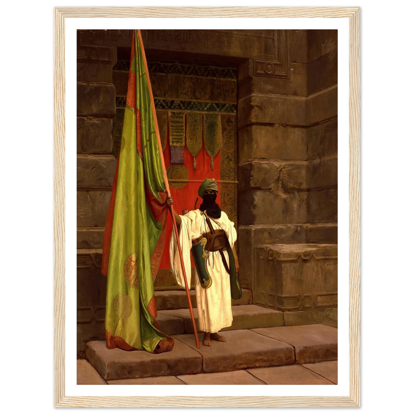The Standing Bearer, Unfolding The Holy Flag (1876) Art Print | Jean Leon Gerome-Quipham Collections