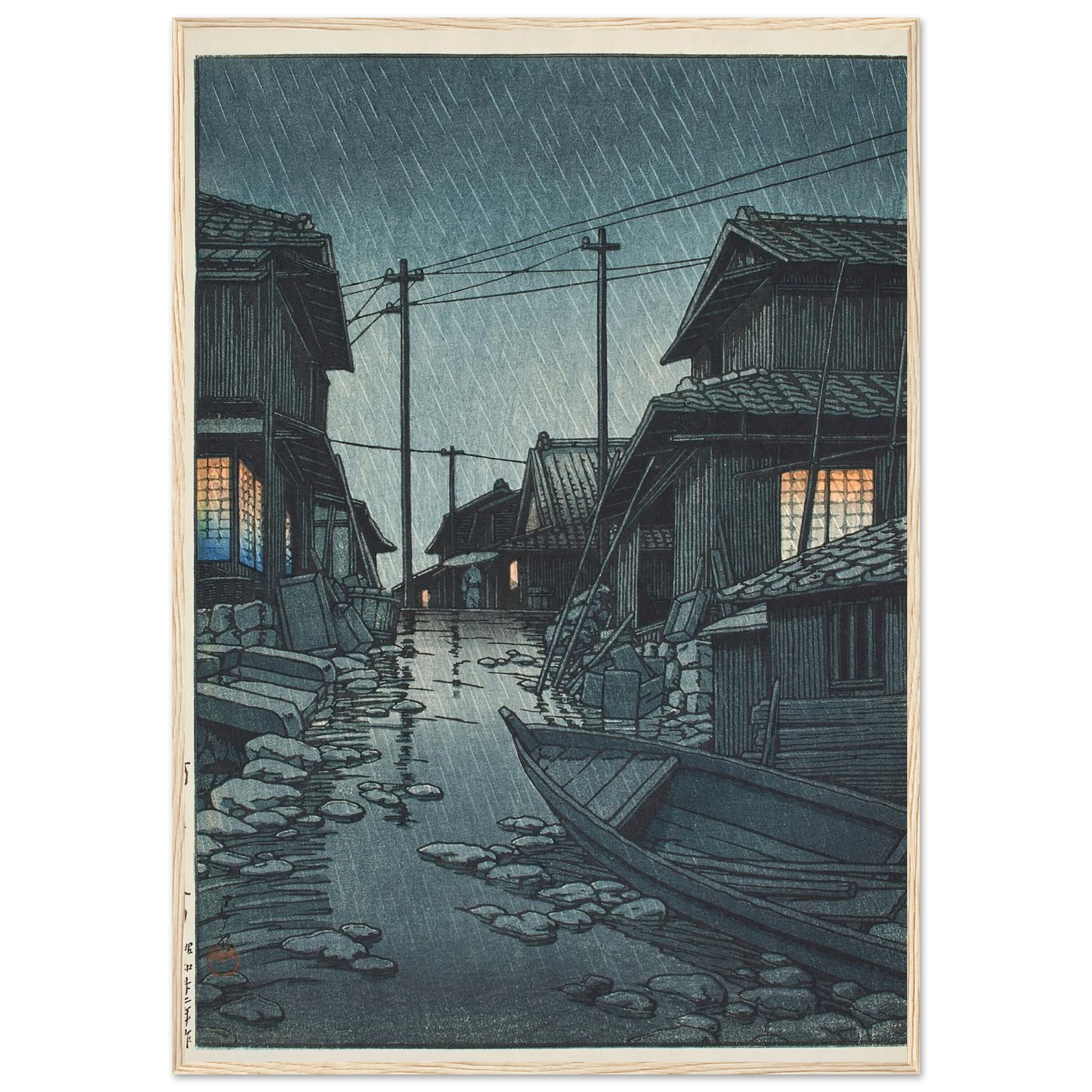 Kawarago no yau (Night rain at Kawarago) (1947) Art Print | Kawase Hasui-Quipham Collections