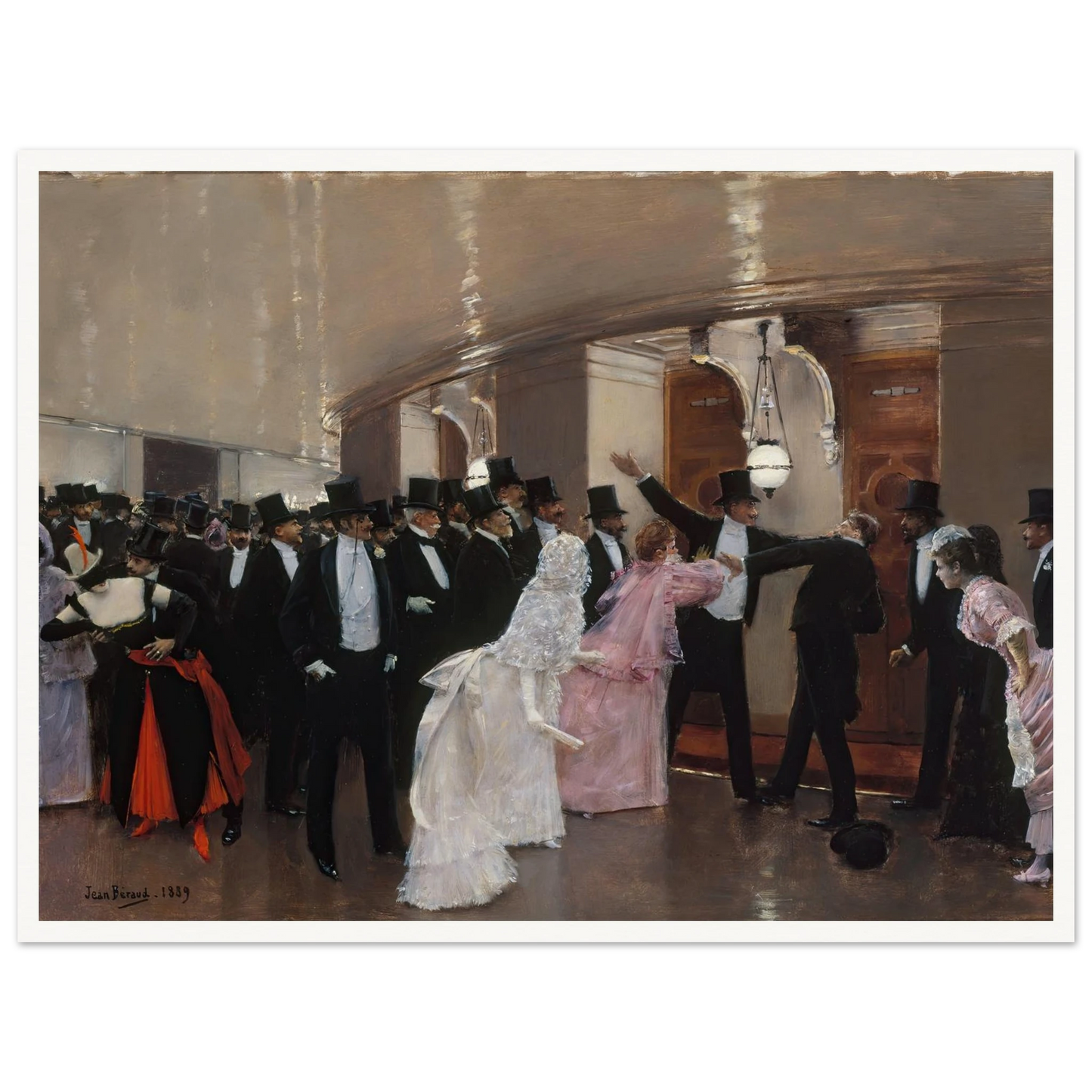 Altercation dans les couloirs de l’Opéra (1889) Art Print | Jean Beraud-Quipham Collections