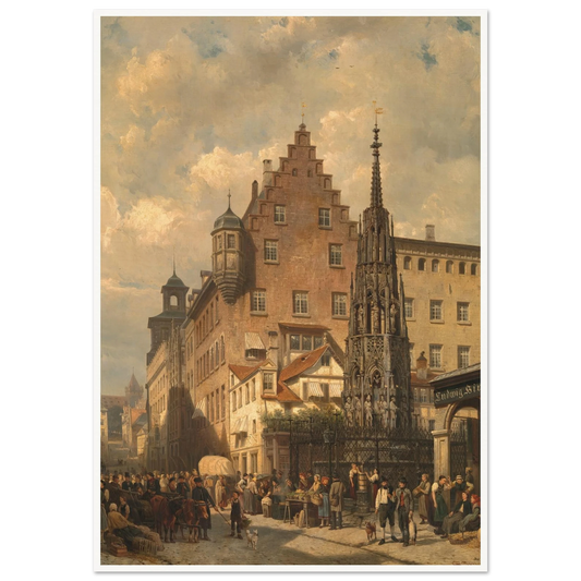 ‘Der Schöne Brunnen’ in Nuremberg (1876) Art Print | Cornelis Springer-Quipham Collections