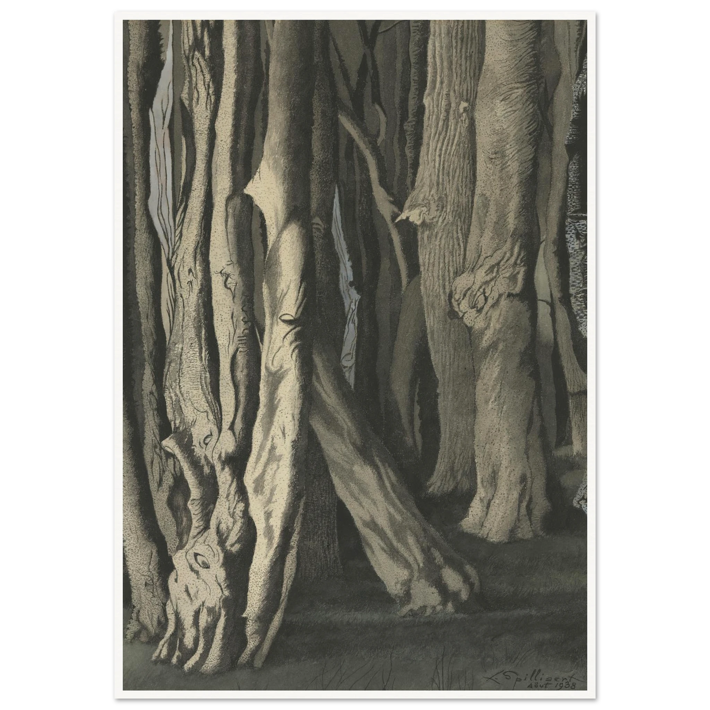 Bomen (Knoestige boomstammen) (1938) Art Print | Leon Spilliaert-Quipham Collections