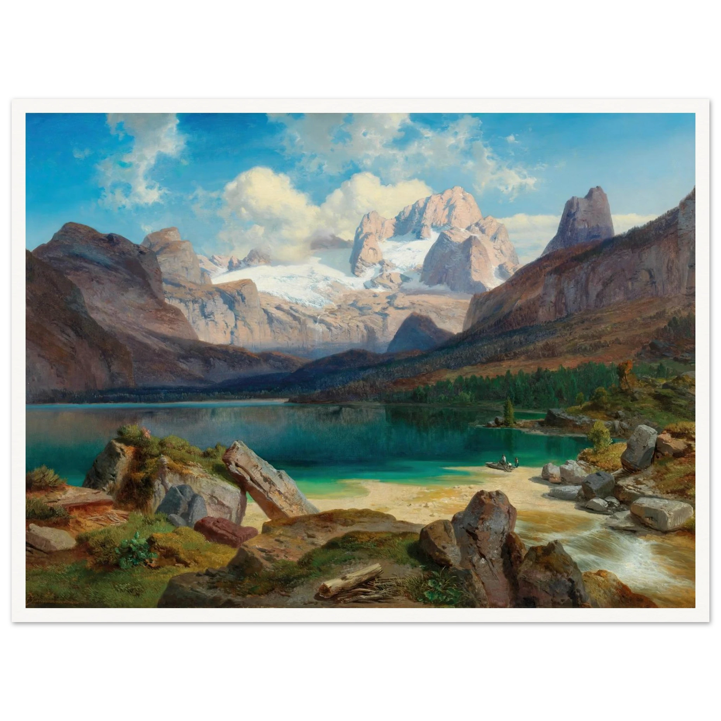 Lake Gosau With A View Of The Dachstein Massif Art Print | Albert Zimmermann-Quipham Collections