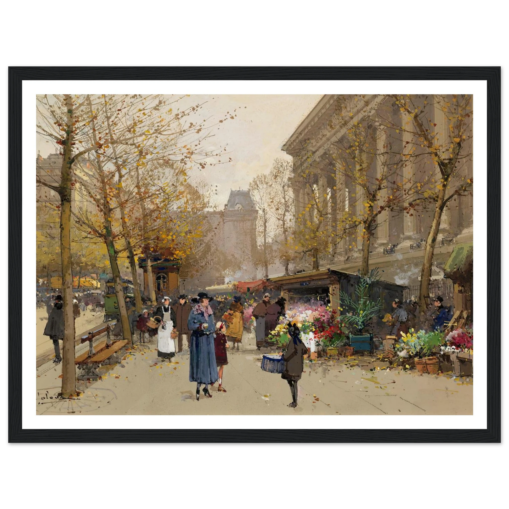 Flower Market, La Madeleine Art Print | Eugene Galien Laloue-Quipham Collections