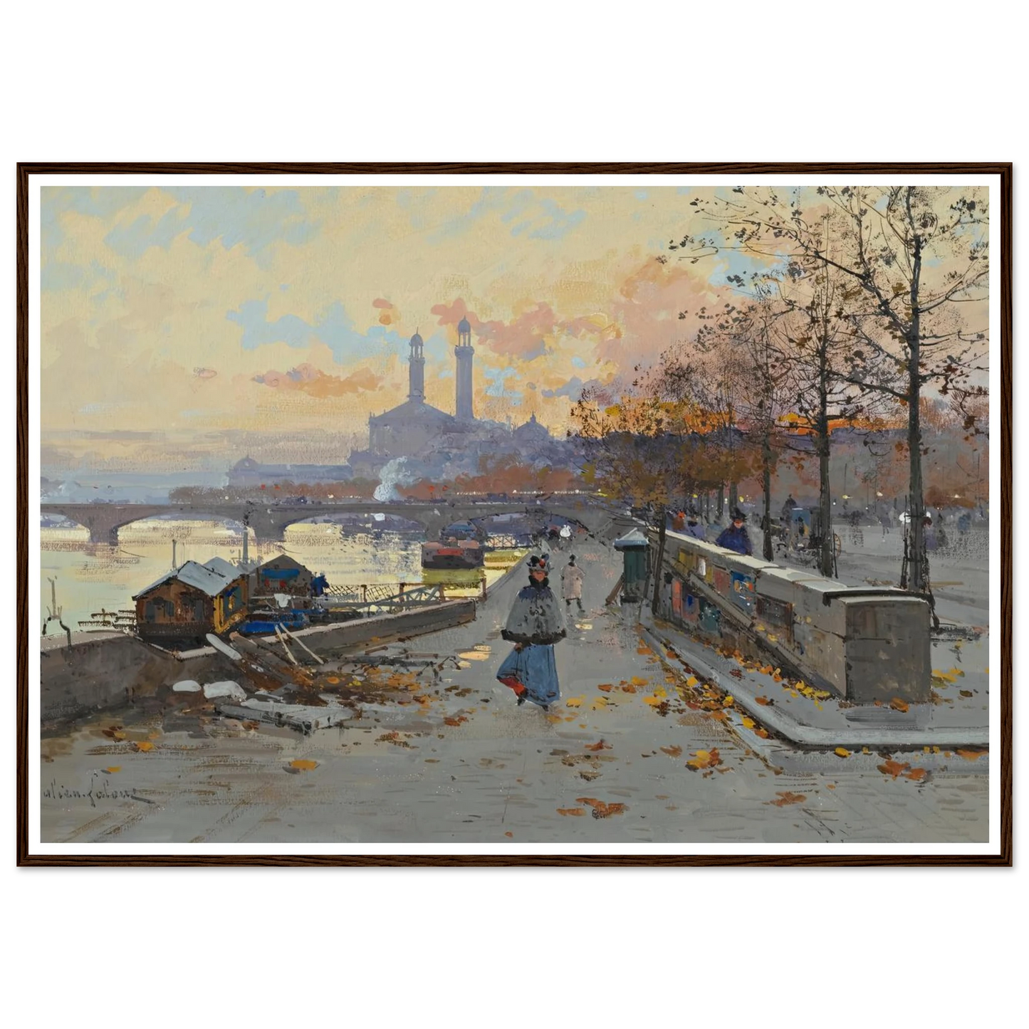 Au Quai Art Print | Eugene Galien Laloue-Quipham Collections