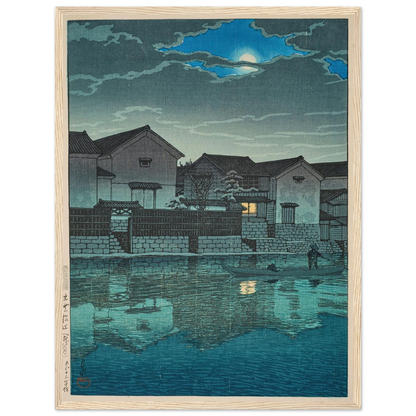 Izumo Matsue, oborozuki (Hazy moon at Matsue in Izumo) (1924) Art Print | Kawase Hasui-Quipham Collections