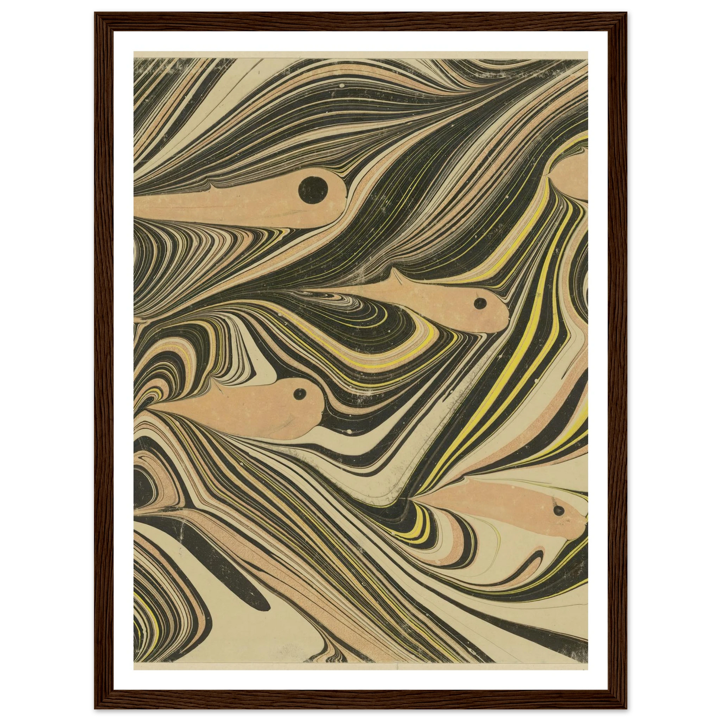 Marmorpapier (mit Fischmotiven) (1903 - 1907) Art Print | Josef Hoffmann-Quipham Collections