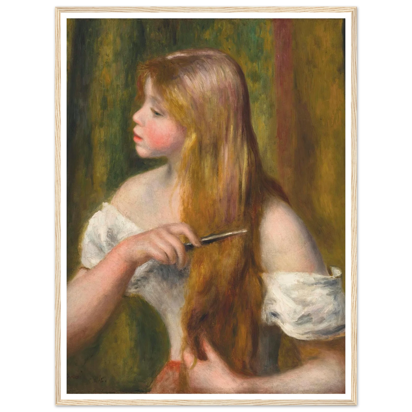 Jeune fille se peignant (La Toilette) (1894) Art Print | Pierre Auguste Renoir-Quipham Collections