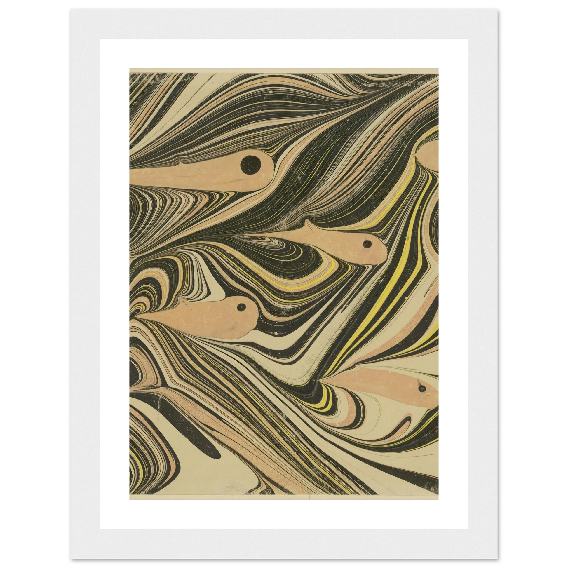 Marmorpapier (mit Fischmotiven) (1903 - 1907) Art Print | Josef Hoffmann-Quipham Collections
