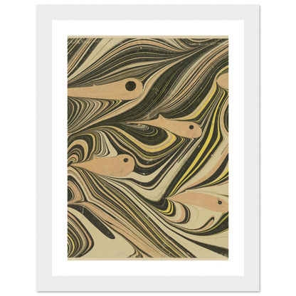 Marmorpapier (mit Fischmotiven) (1903 - 1907) Art Print | Josef Hoffmann-Quipham Collections