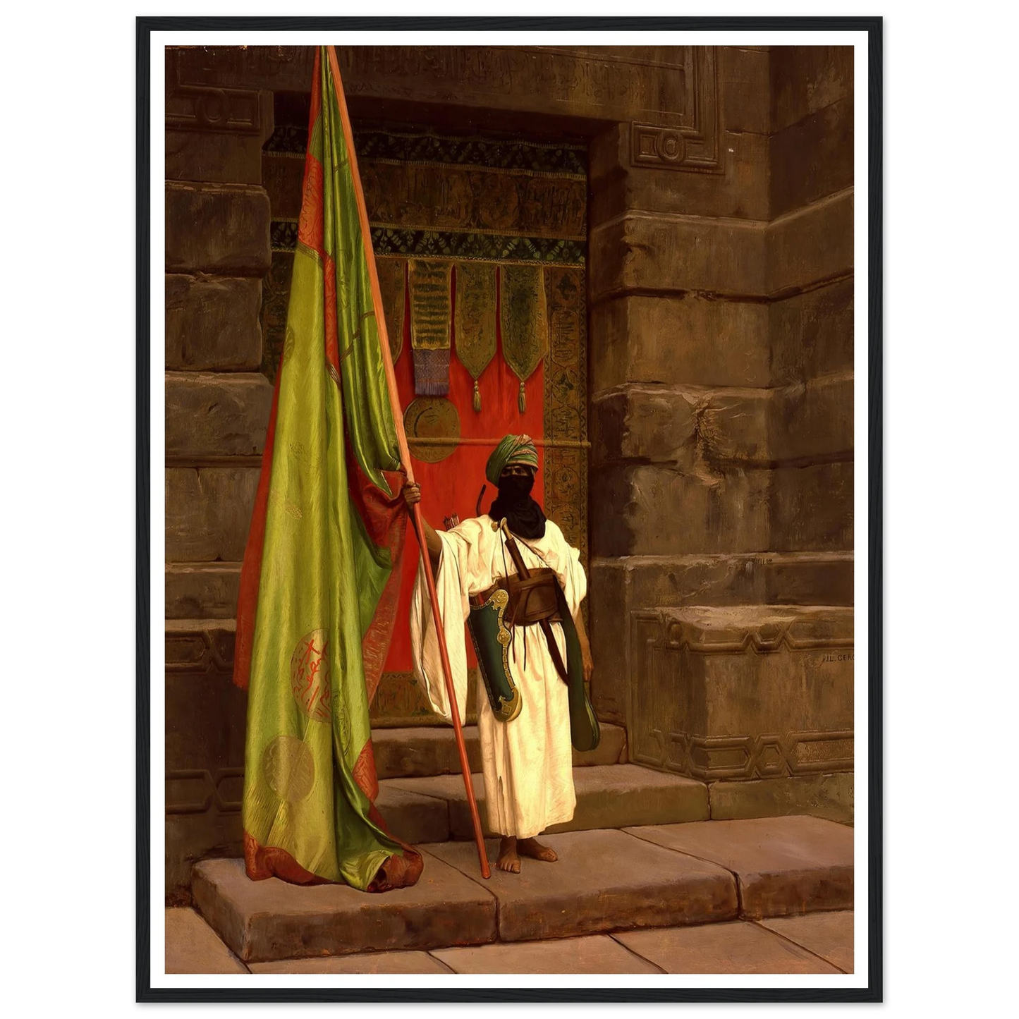The Standing Bearer, Unfolding The Holy Flag (1876) Art Print | Jean Leon Gerome-Quipham Collections