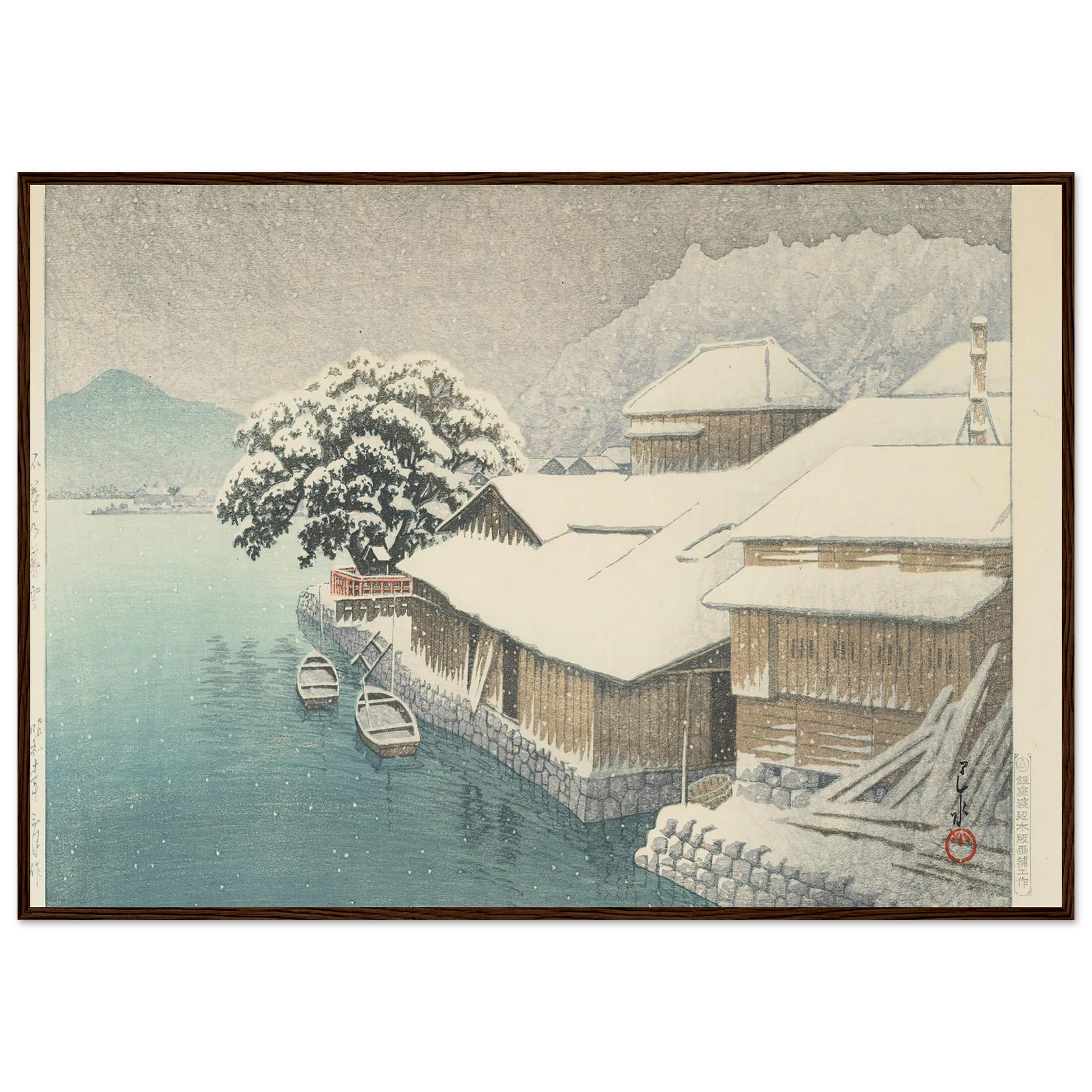 Ishinomaki no bosetsu (Evening Snow at Ishinomaki) (1935) Art Print | Kawase Hasui-Quipham Collections