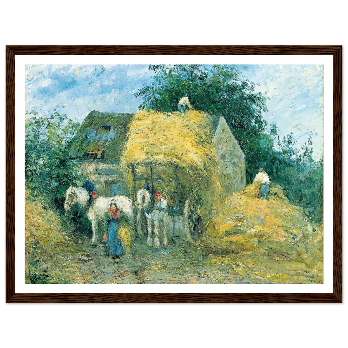 The Hay Cart, Montfoucault (1879) Art Print | Camille Pissarro-Quipham Collections