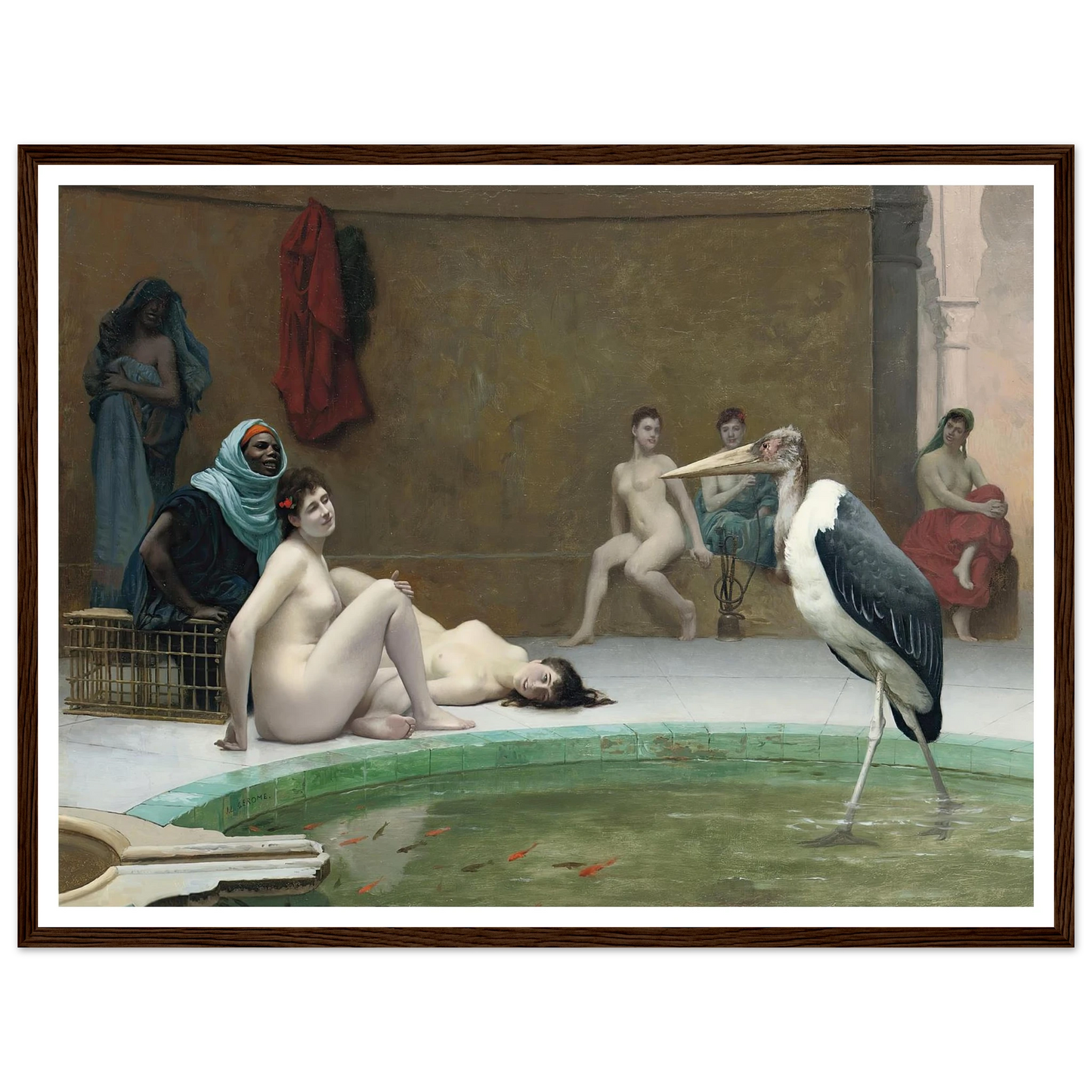 Le Marabout in the Harem bath Art Print | Jean Leon Gerome-Quipham Collections