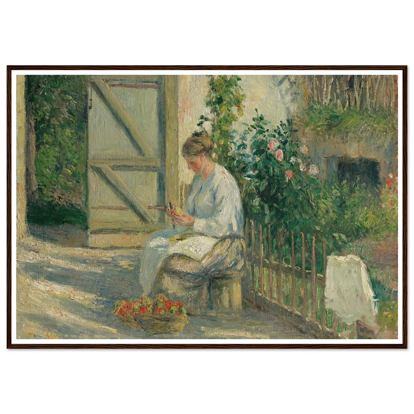 Julie Pissarro épluchant des légumes (1878) Art Print | Camille Pissarro-Quipham Collections