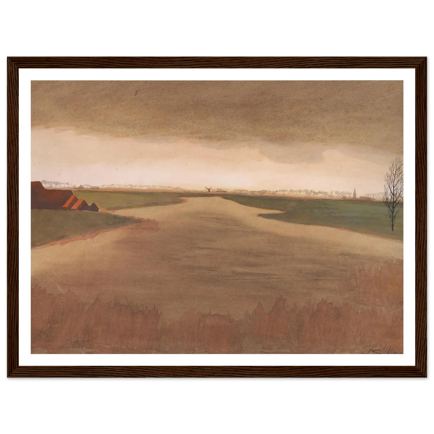 Landschap – Keignaertkreek te Zandvoorde (1931) Art Print | Leon Spilliaert-Quipham Collections