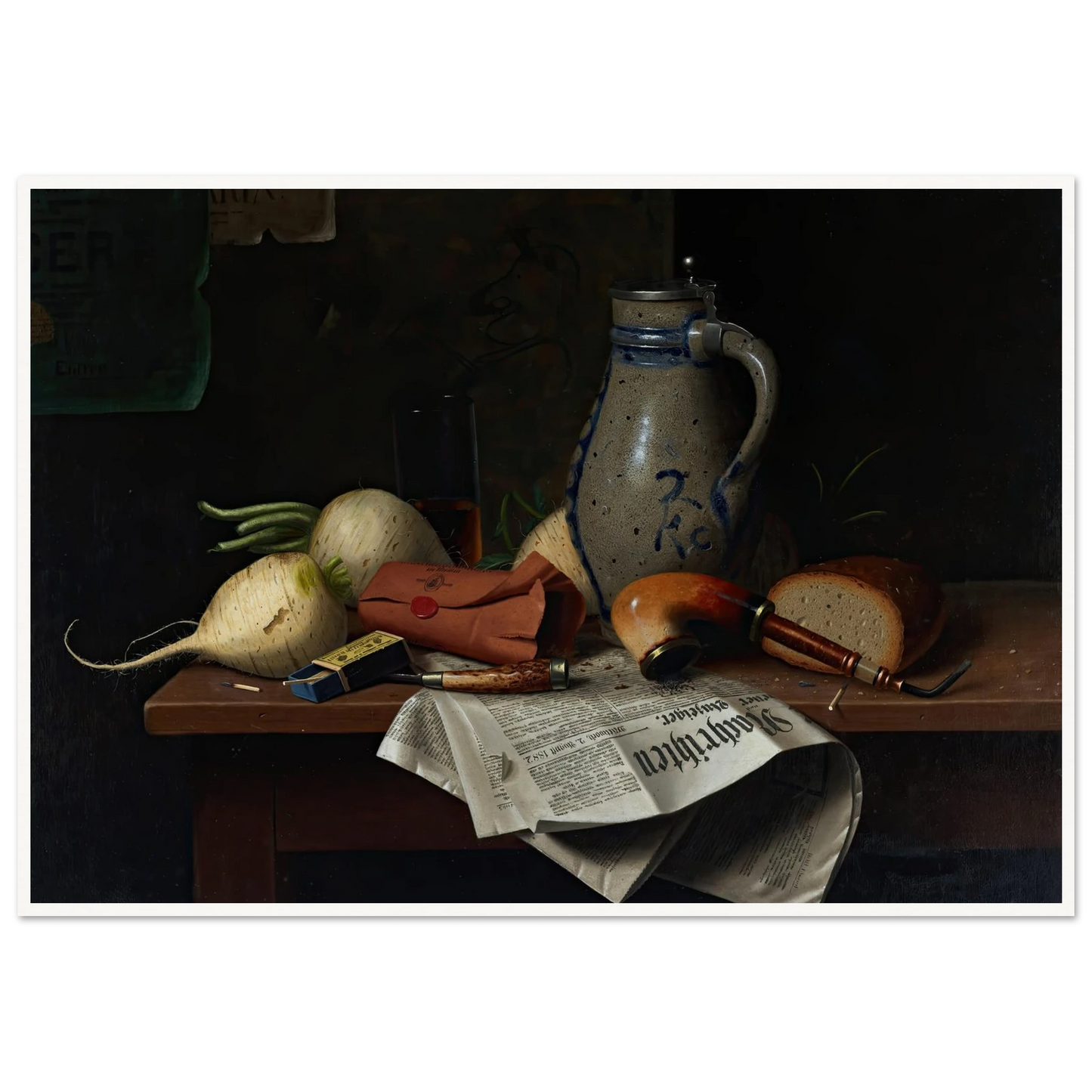 Munich Still Life (1882) Art Print | William Michael Harnett-Quipham Collections