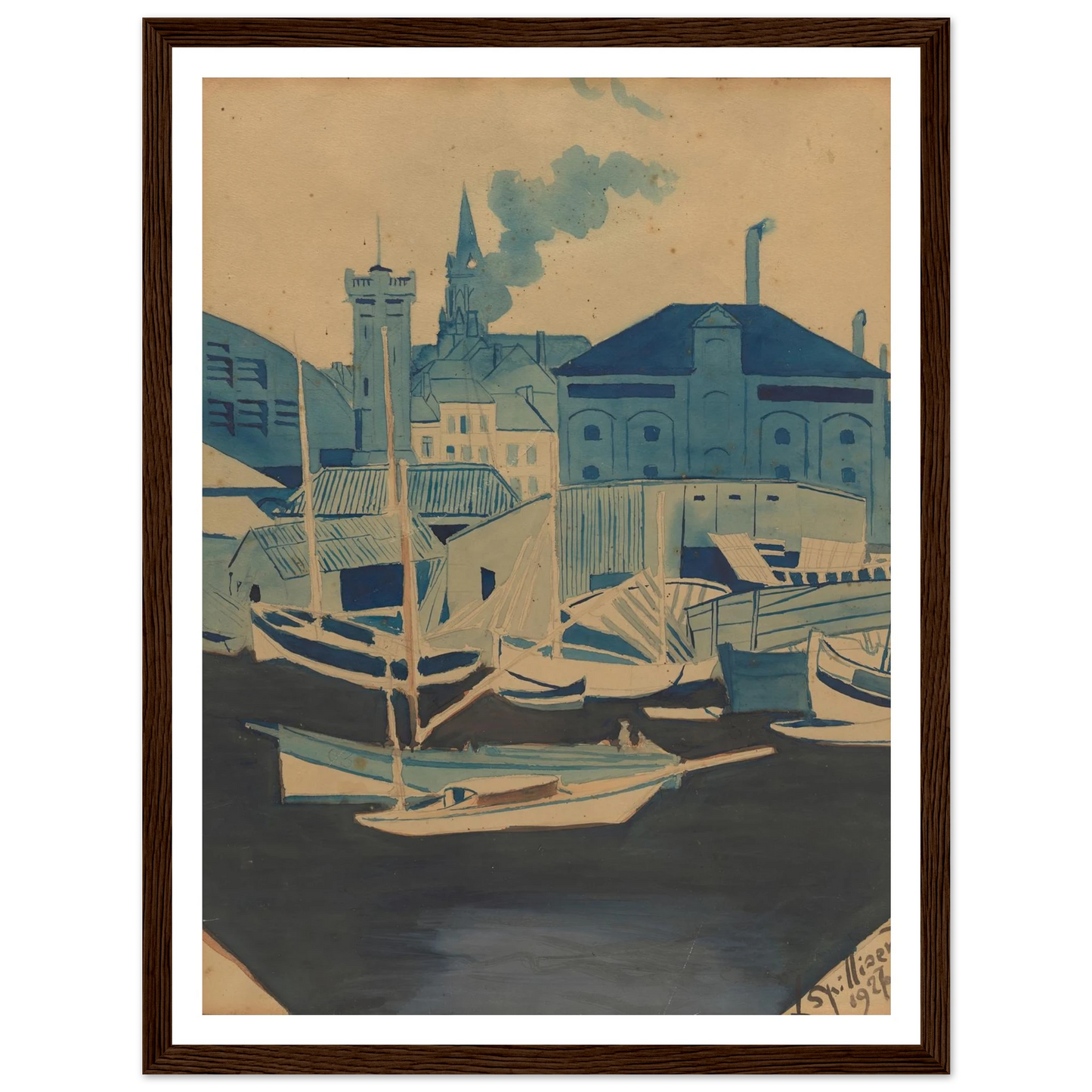 Havenzicht (1927) Art Print | Leon Spilliaert-Quipham Collections