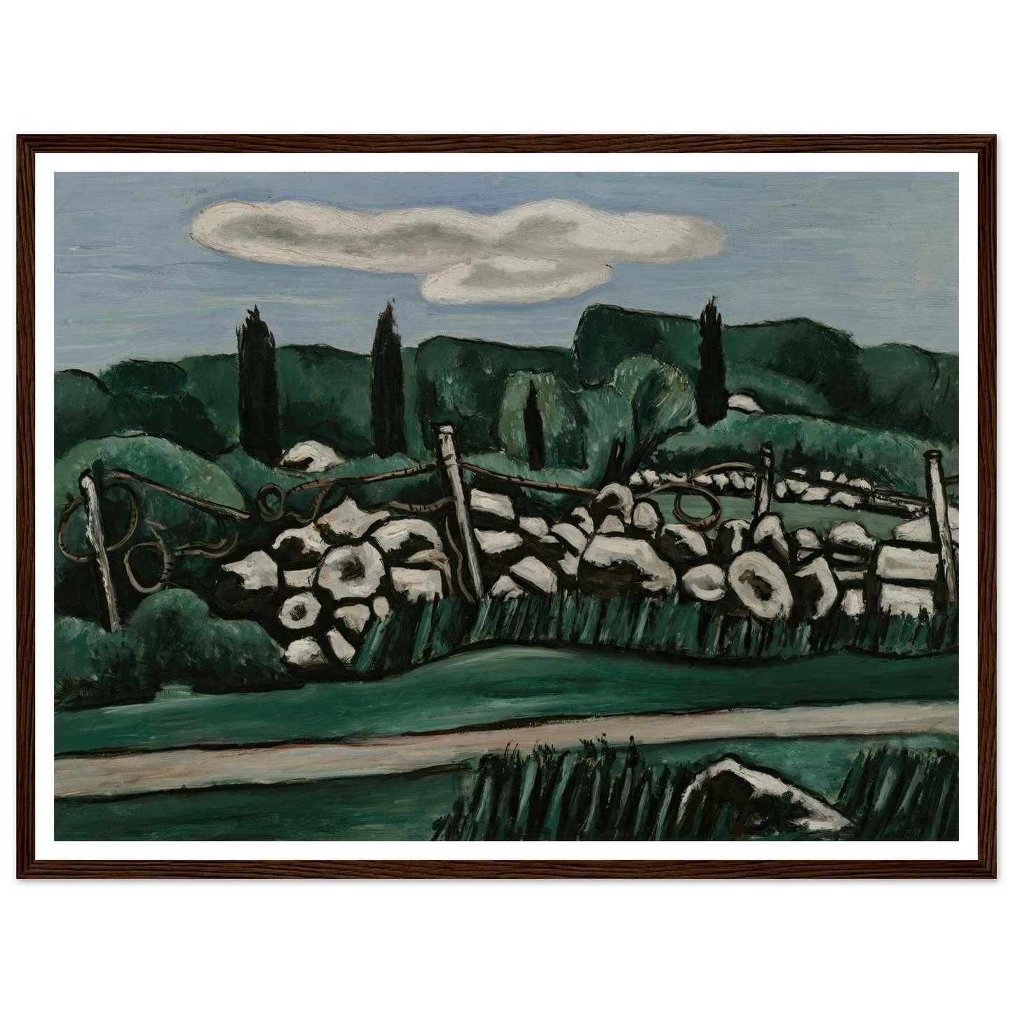 The Last Stone Walls, Dogtown (ca. 1936–37) Art Print | Marsden Hartley-Quipham Collections