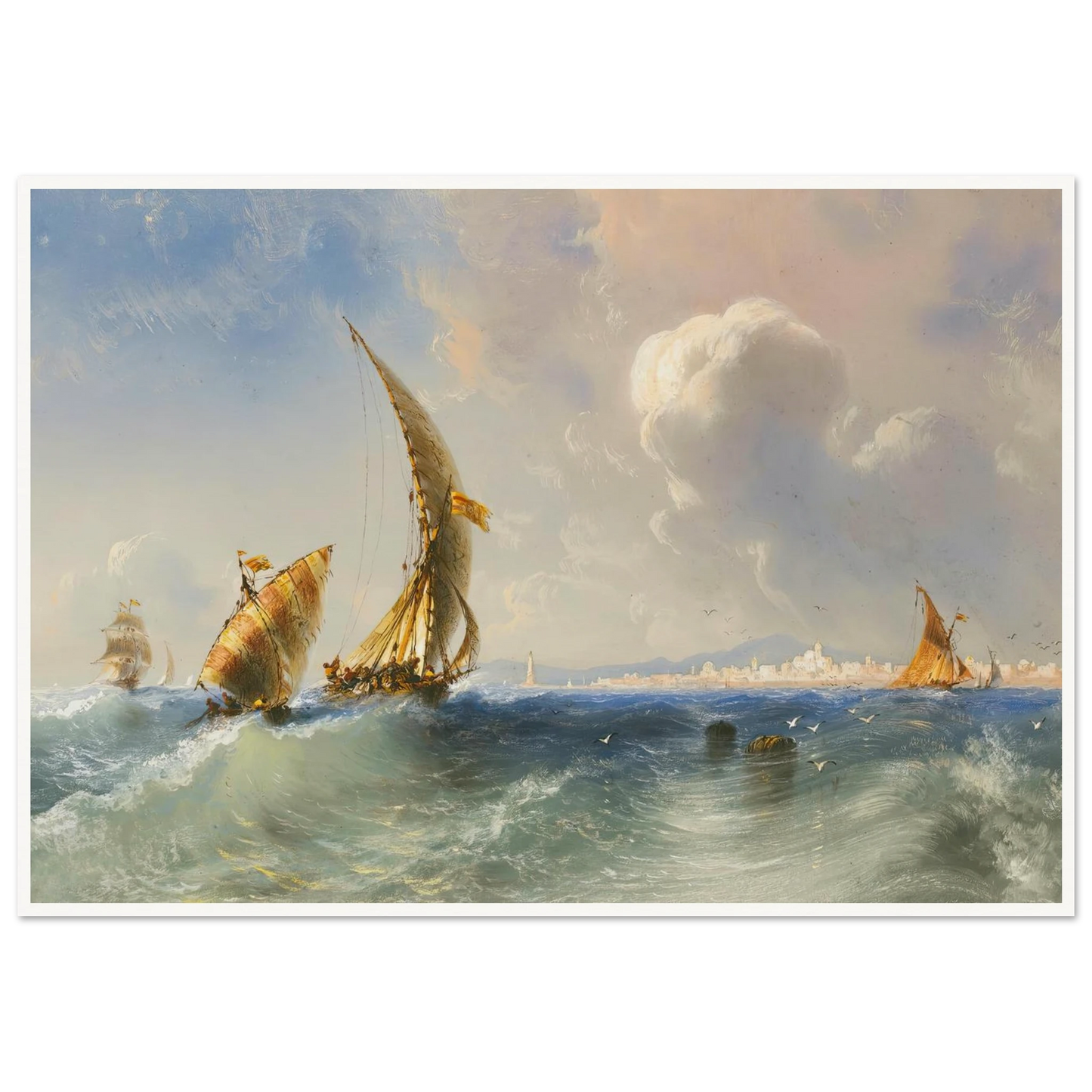High Seas Near Alicante Art Print | Carlo Bossoli-Quipham Collections
