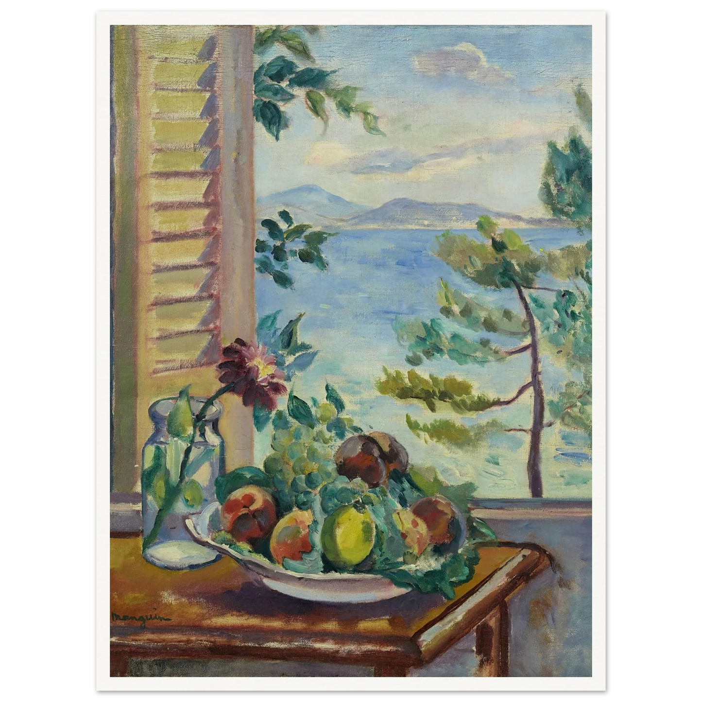 Pêches et raisins à la fenêtre (1920) Art Print | Henri Manguin-Quipham Collections