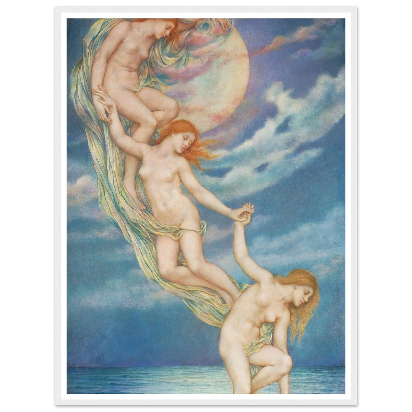 Moonbeams Dipping Into The Sea (1918) Art Print | Evelyn de Morgan-Quipham Collections