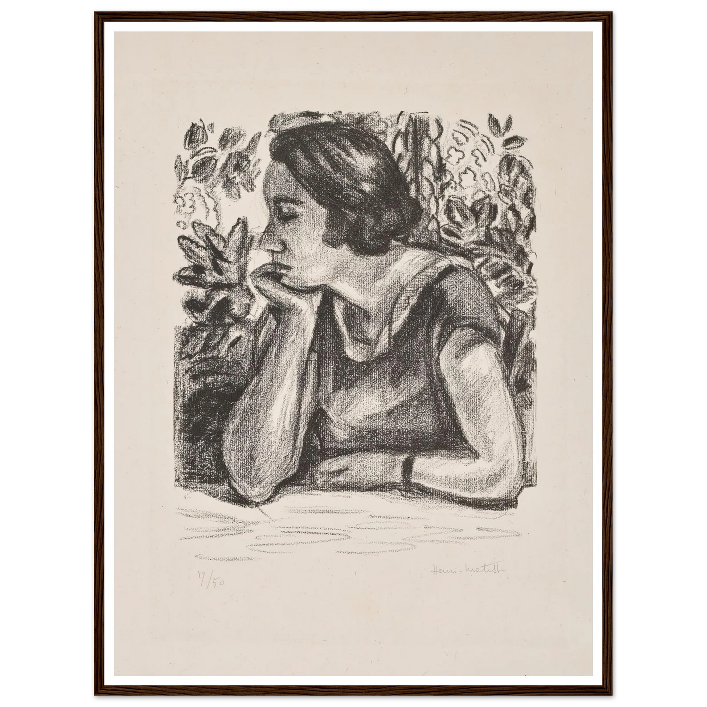 Visage de profil reposant sur un bras (1924) Art Print | Henri Matisse-Quipham Collections
