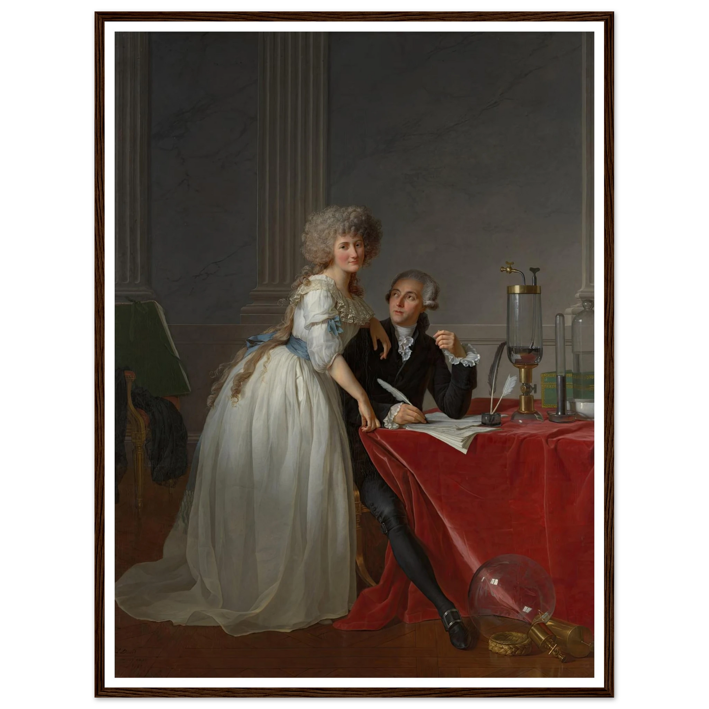 Antoine Laurent Lavoisier (1743–1794) and Marie Anne Lavoisier (Marie Anne Pierrette Paulze, 1758–1836) (1788) Art Print | Jacques Louis David-Quipham Collections