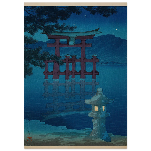 Hoshizukiyo Miyajima (Starlit Night at Miyajima) (1928) Art Print | Kawase Hasui-Quipham Collections