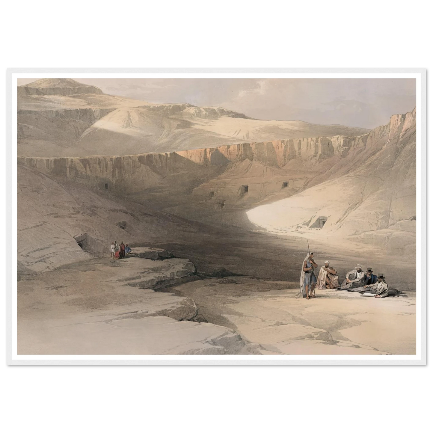 Entrance to the tombs of the kings of Thebes. Bab-el-Malouk [Bîbân al-Mulûk]. (1846-1849) Art Print | David Roberts-Quipham Collections